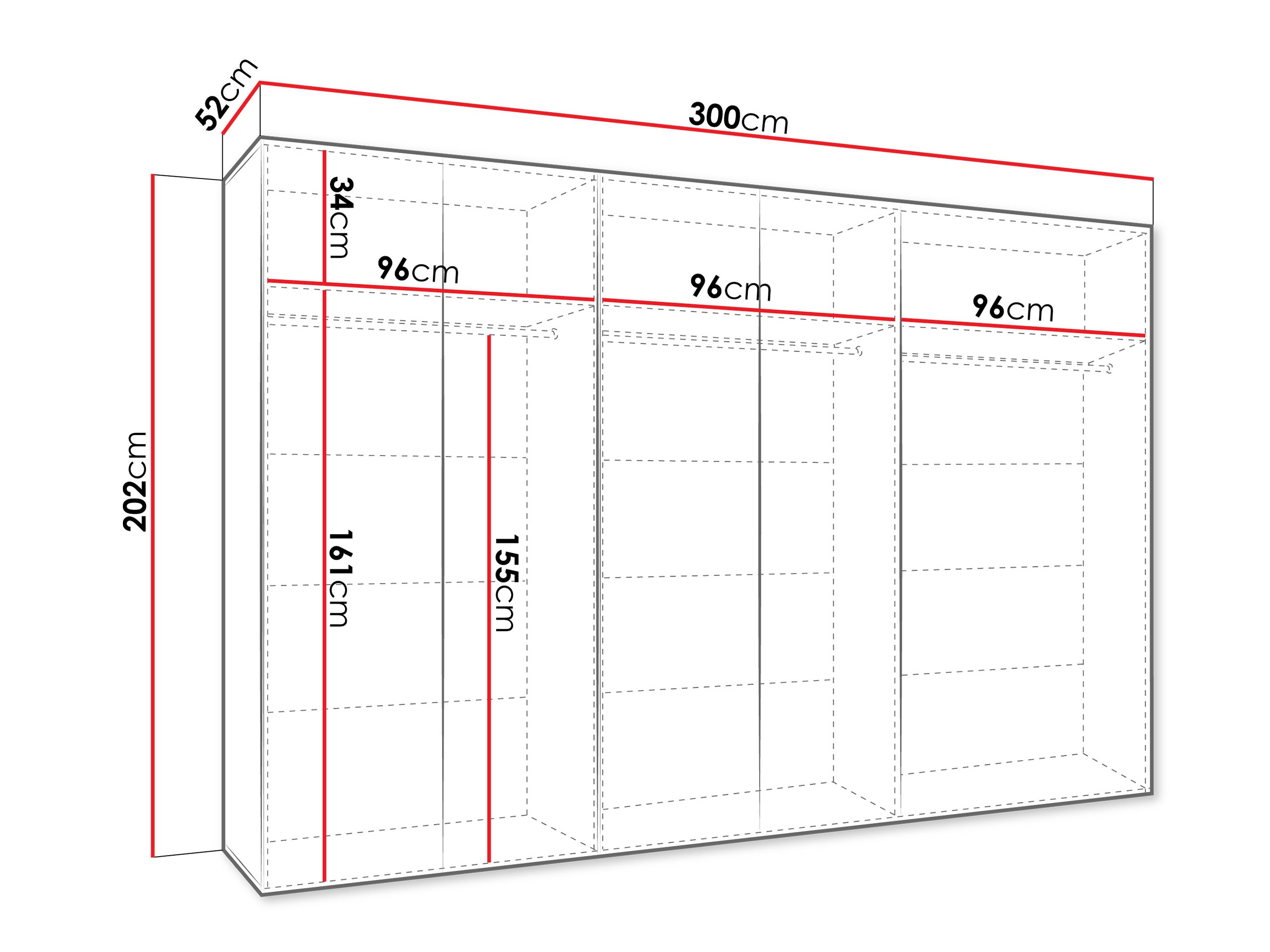 Kledingkast Hartford 602 (Wit)