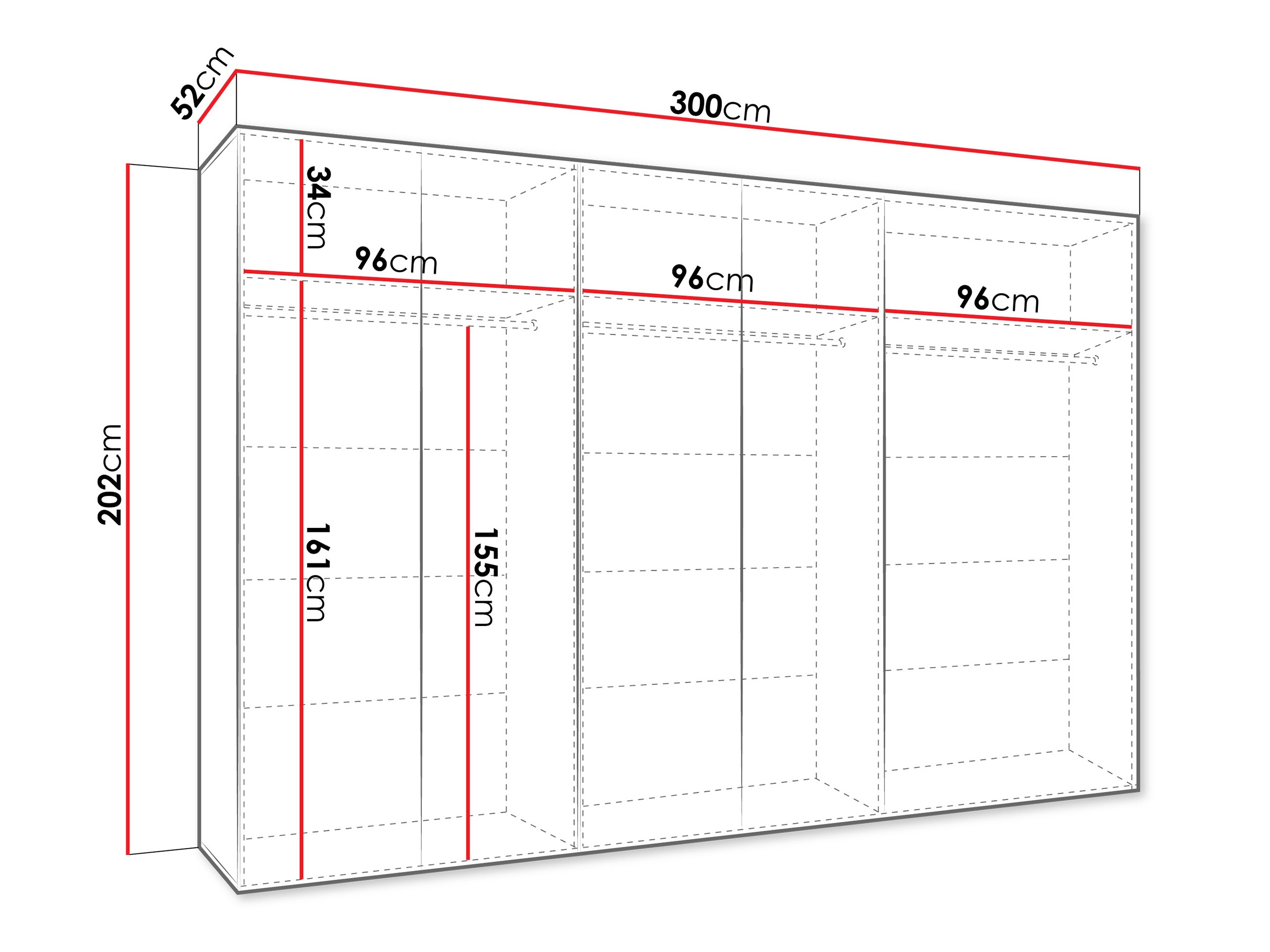 Kledingkast Hartford 602 (Zwart)