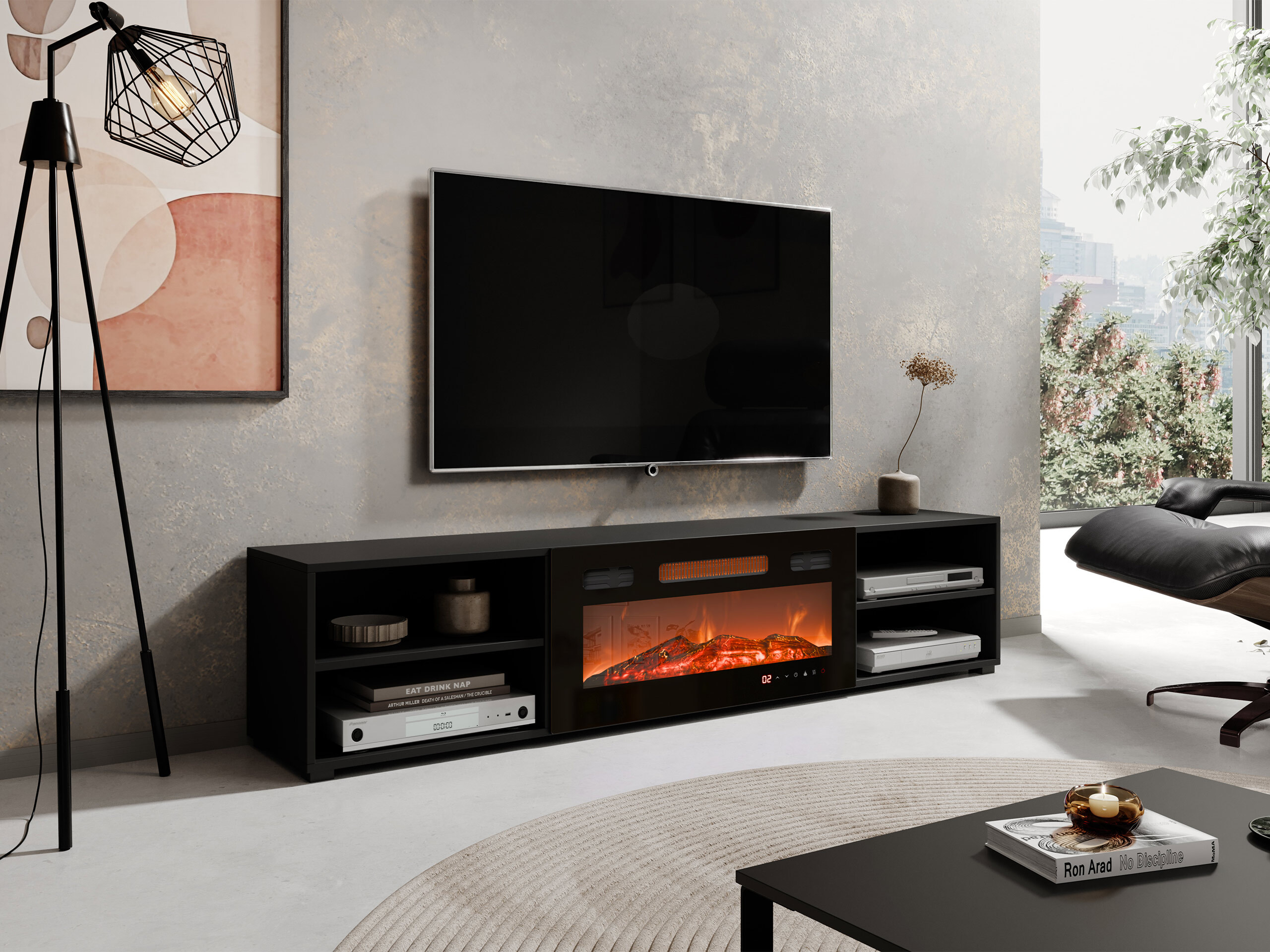 TV-meubel Charlotte 190 (Zwart)