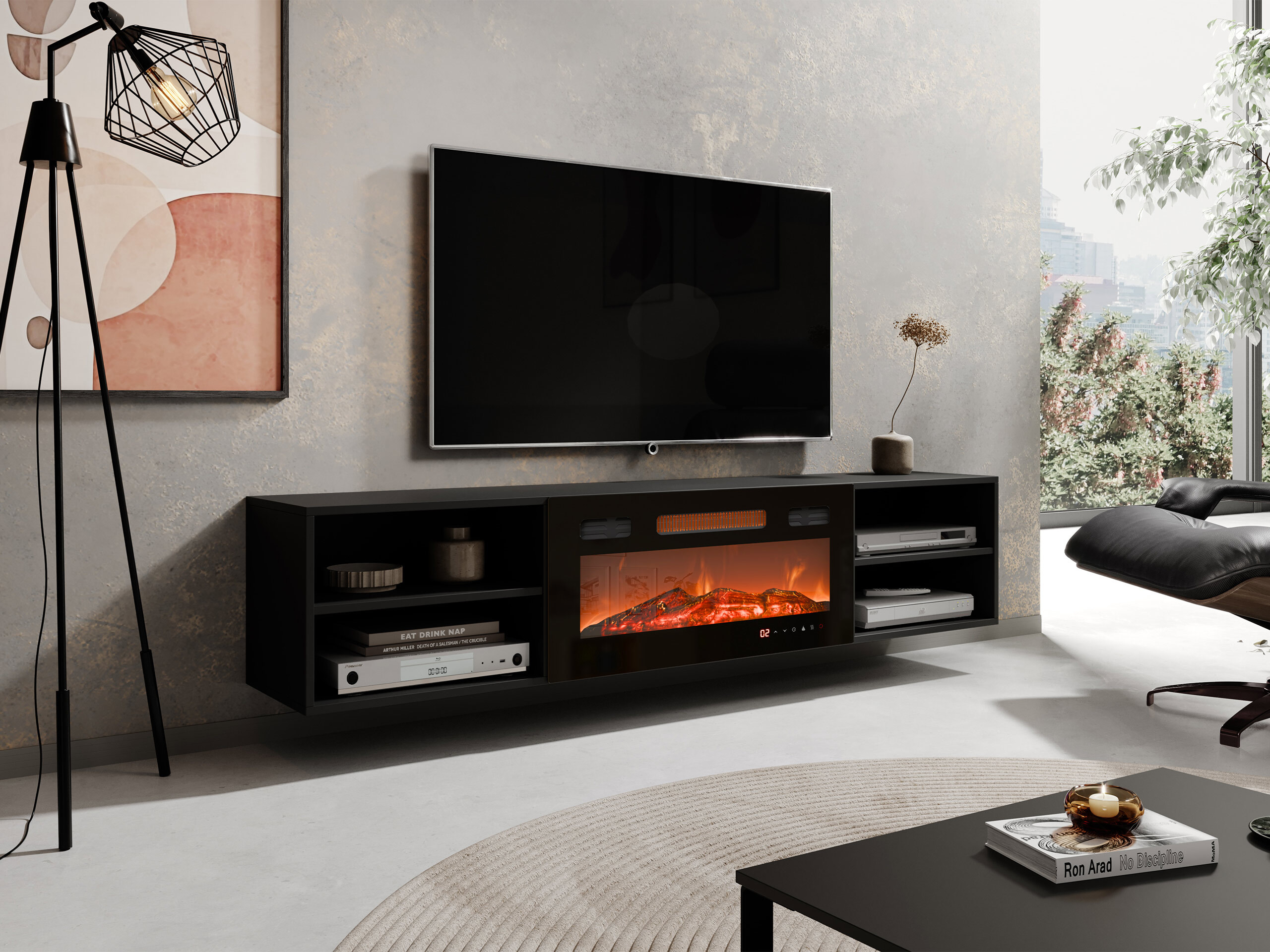 TV-meubel Charlotte 190 (Zwart)