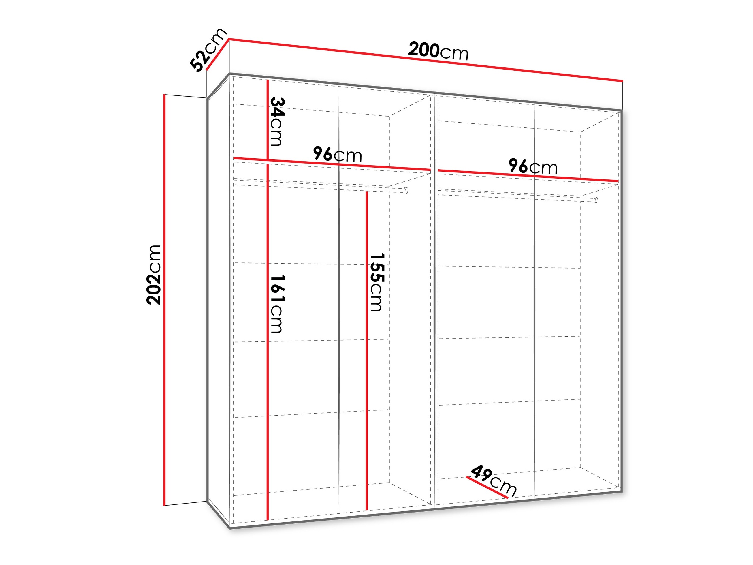 Kledingkast Hartford 610 (Wit)