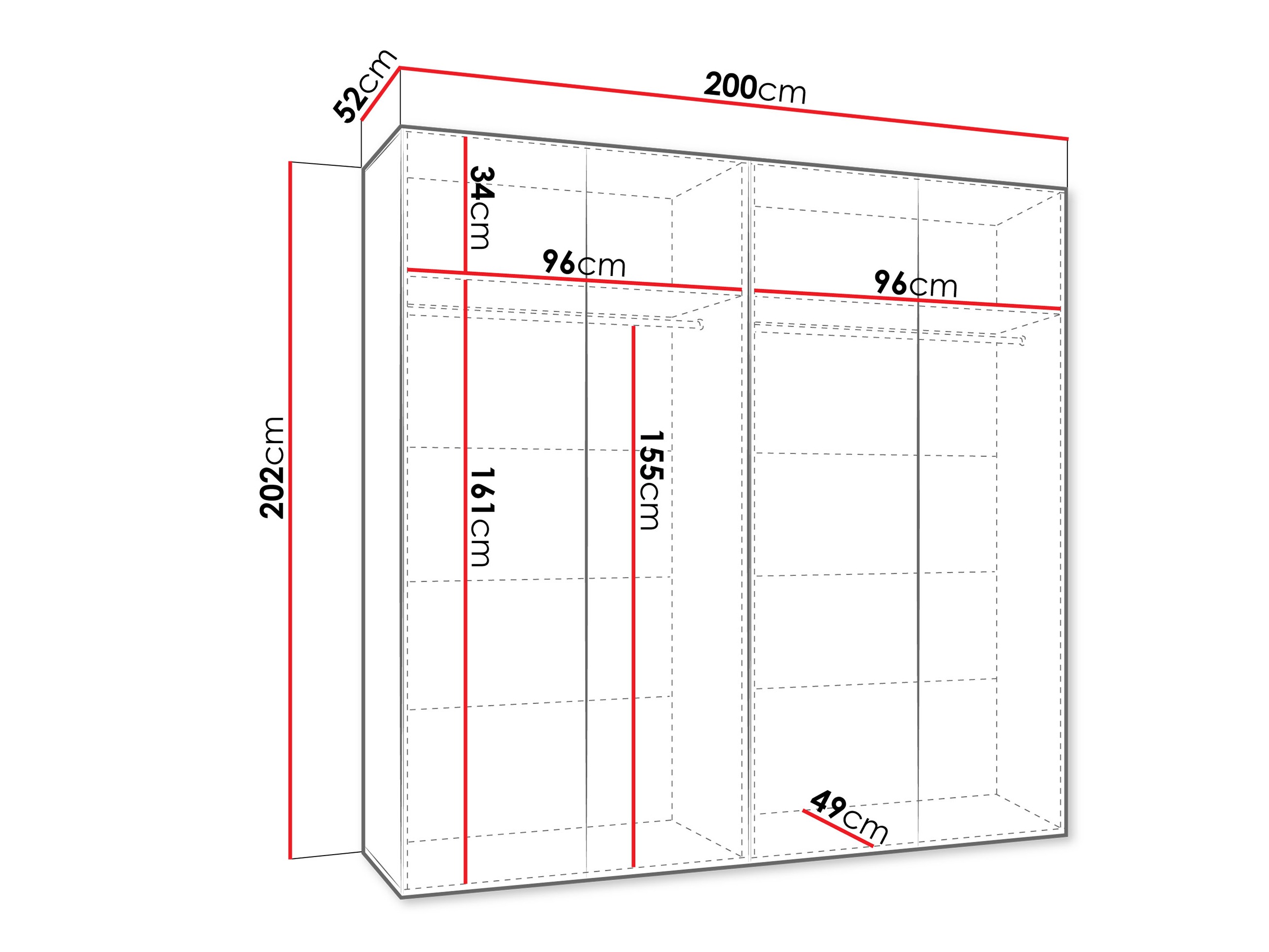 Kledingkast Hartford 610 (Wit)