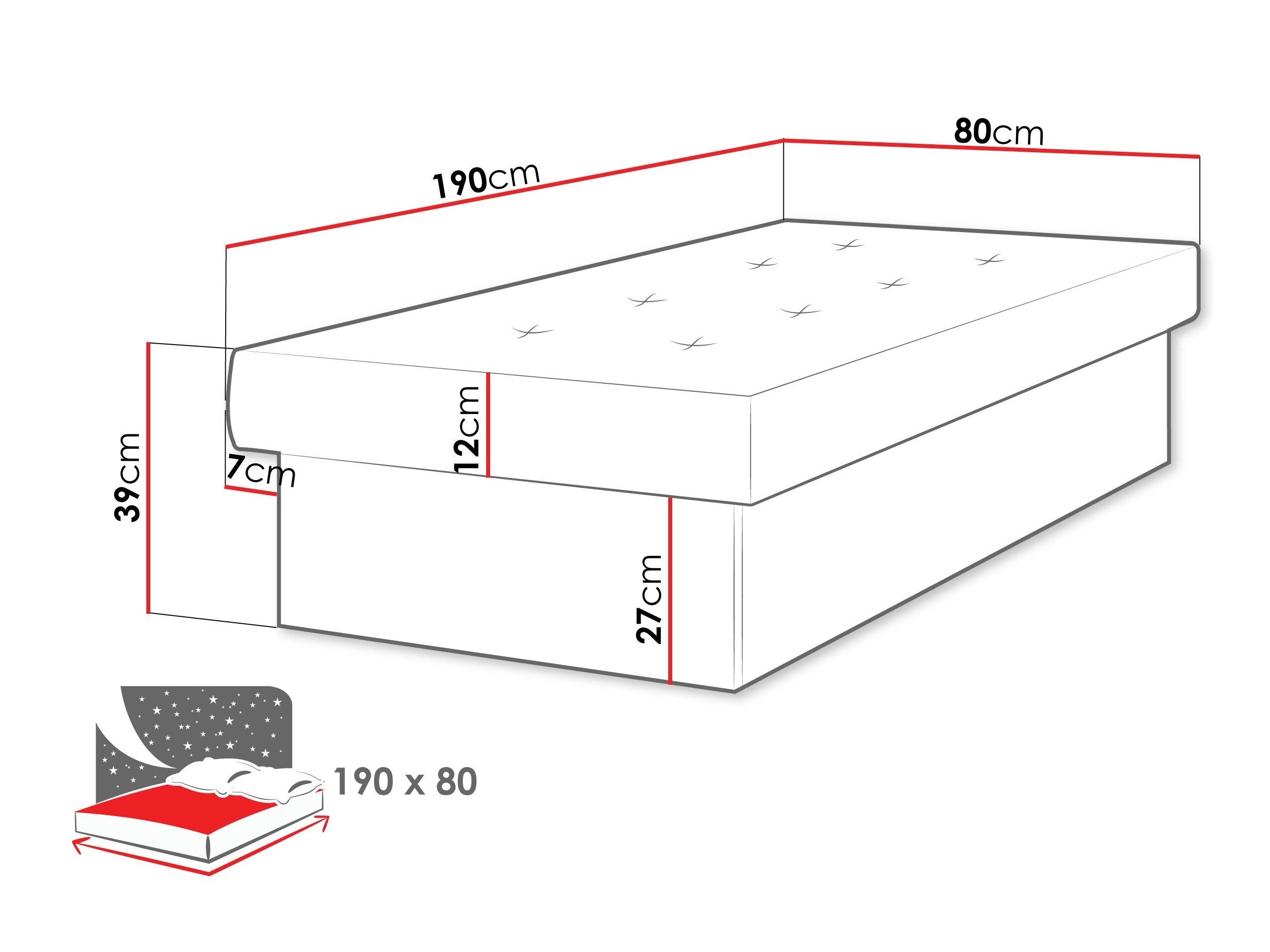 Bed Dover 100 (Sonoma eik)