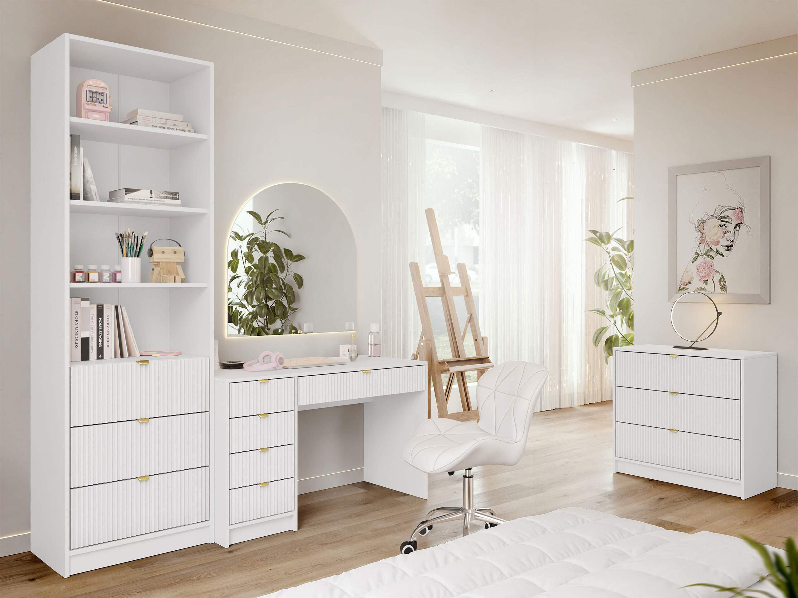 Thuiskantoorset Comfivo Papilio V (Wit)