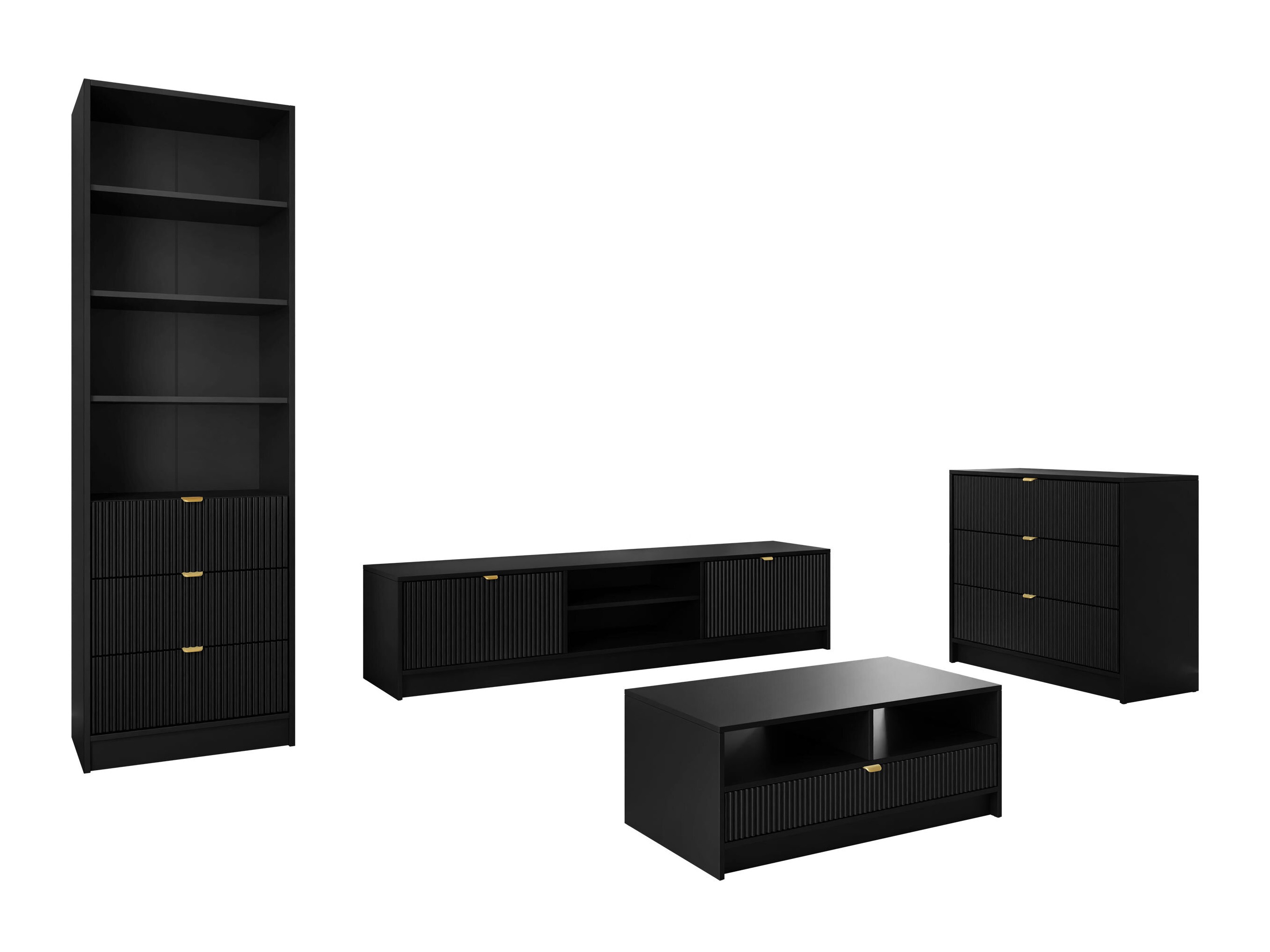 Woonkamerset Comfivo Papilio VII (Zwart)