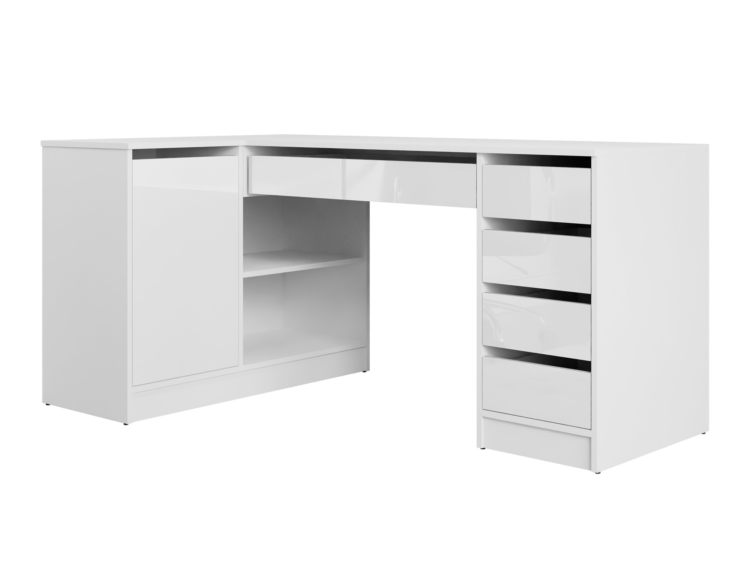 Hoekbureau Comfivo Terros III (Glanzend wit + Wit)