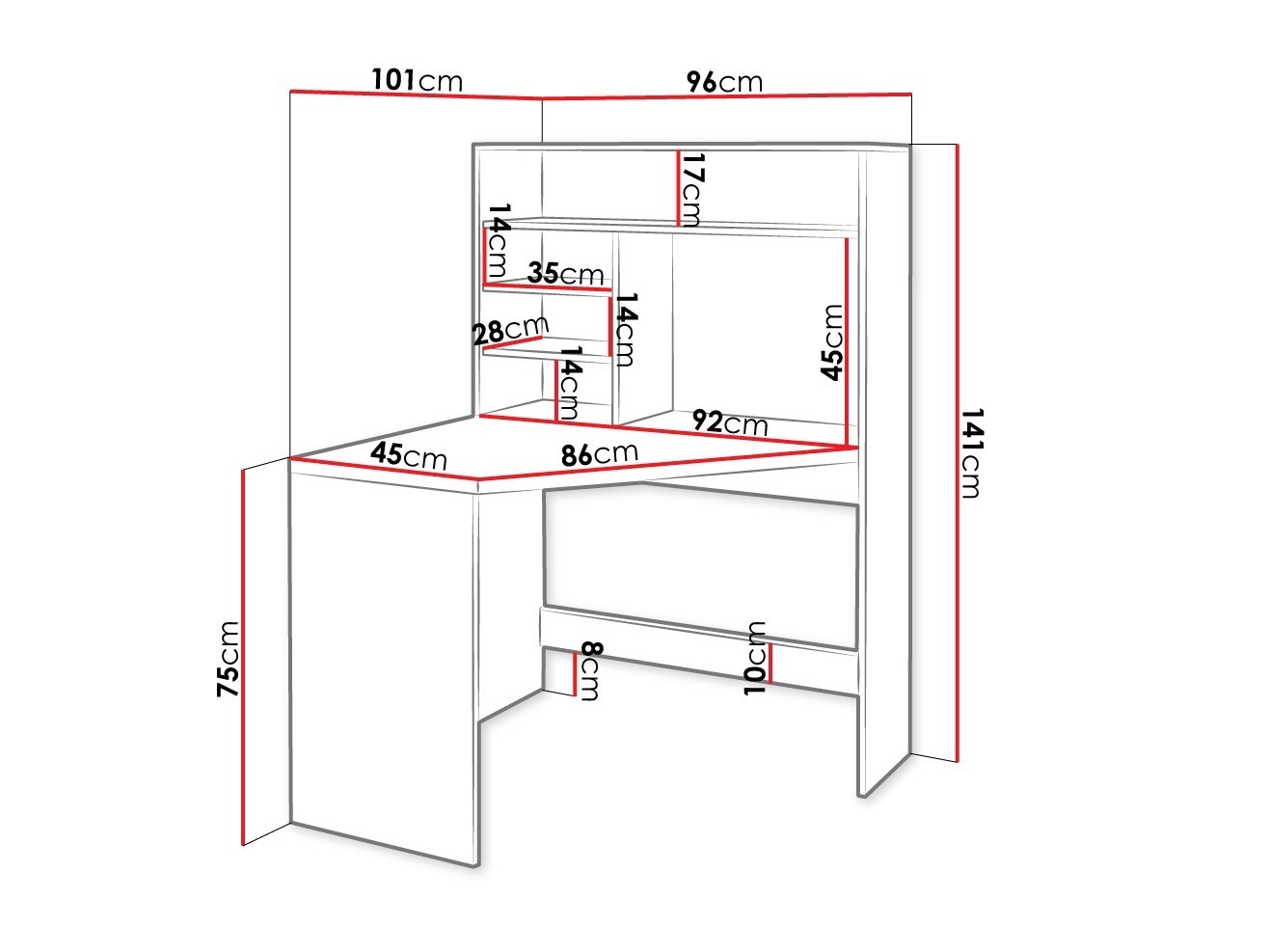 Hoekbureau Claral (Wit)