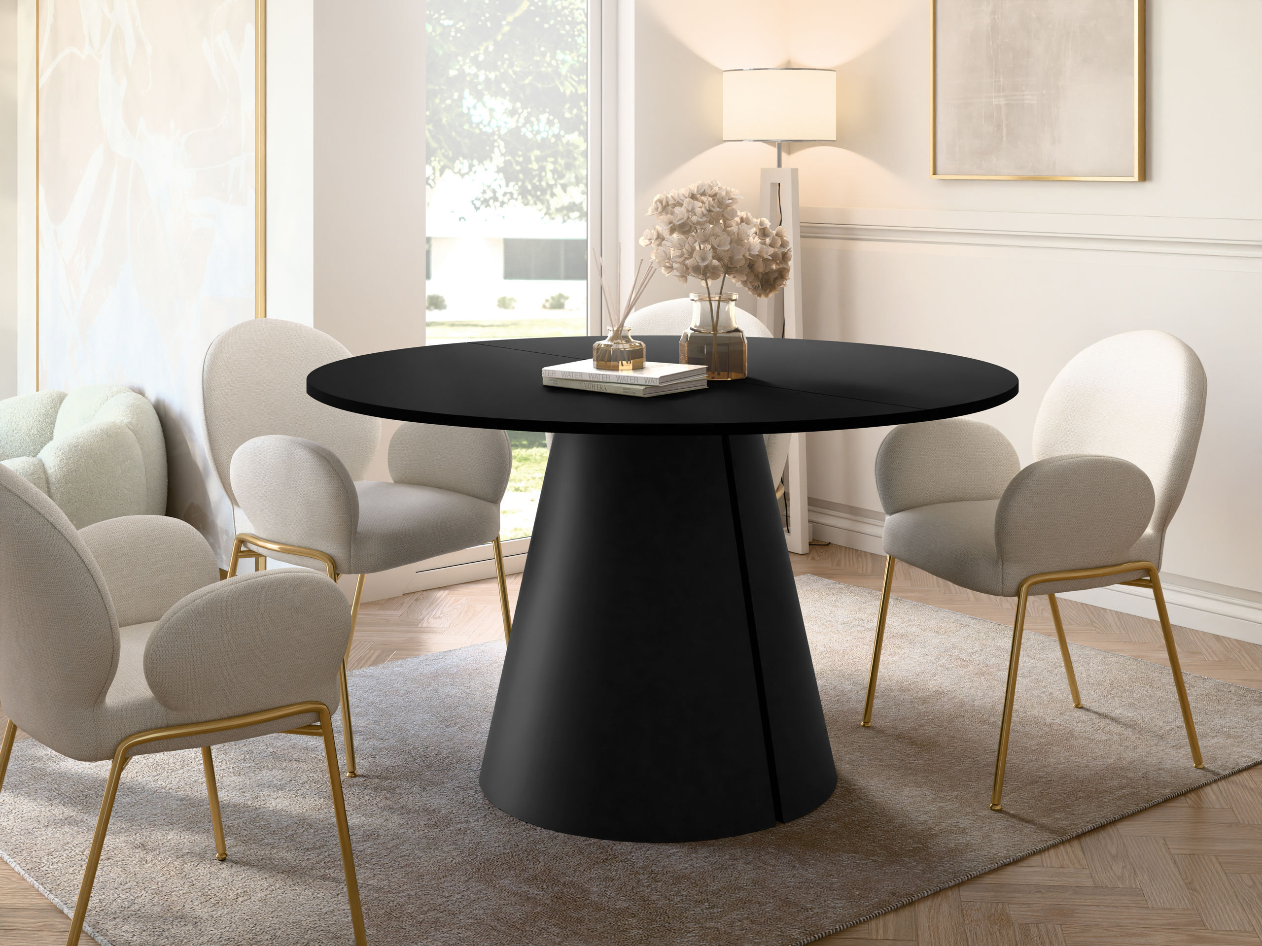 Tafel Oswego 165 (Zwart)