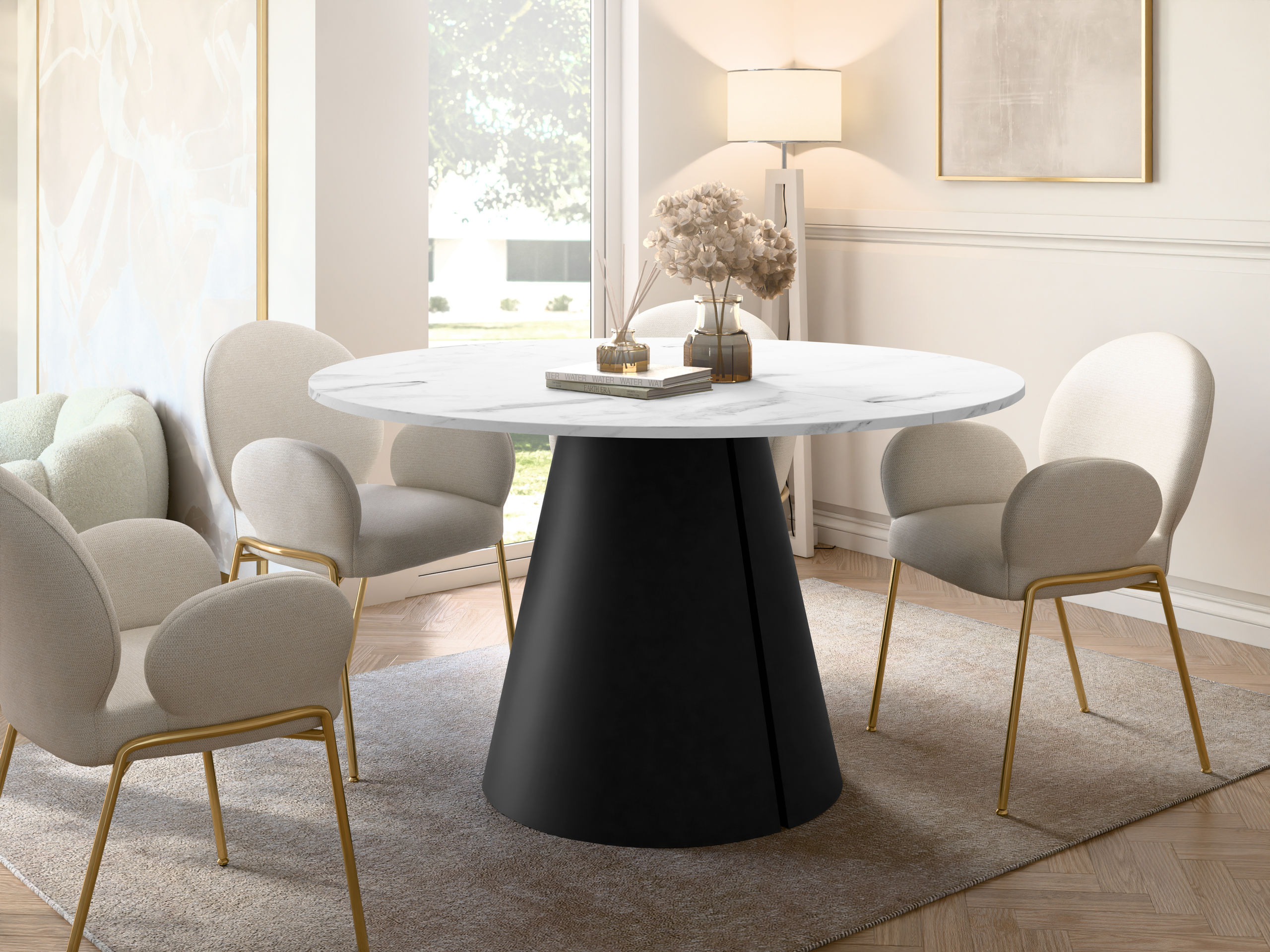 Tafel Oswego 167 (Wit marmer)