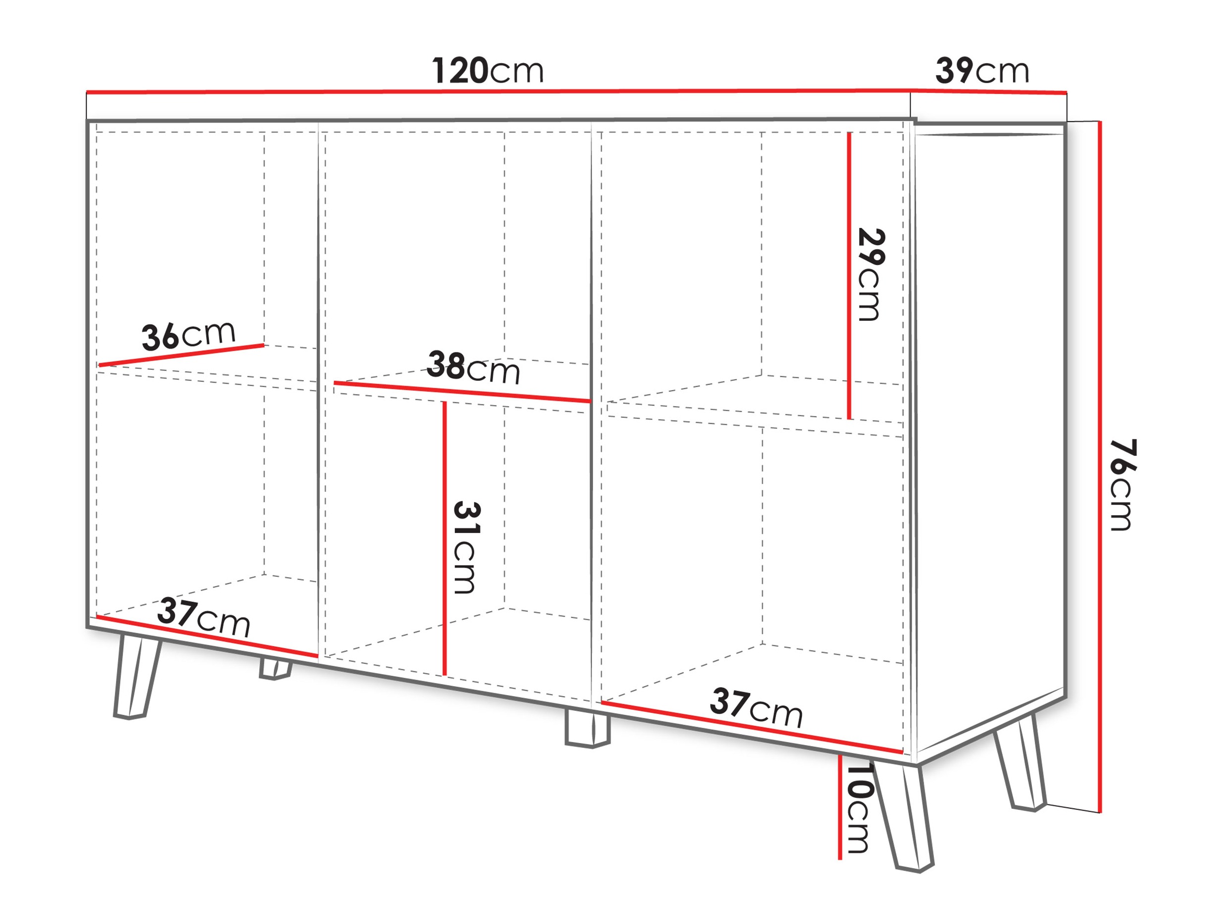 Dressoir Levtive 102 (Matera grijs + Kastanje)