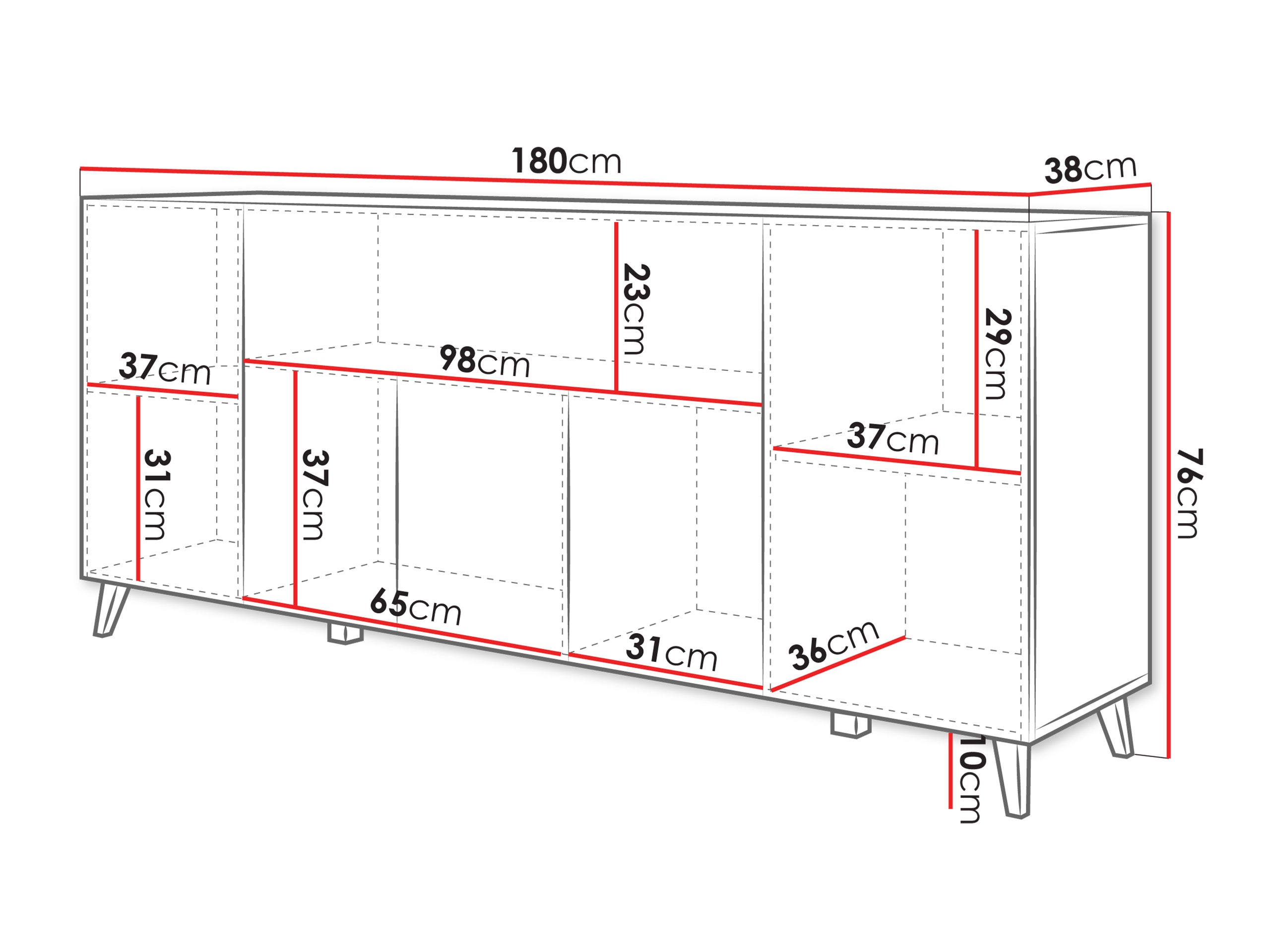Dressoir Levtive 103 (Matera grijs + Kastanje)