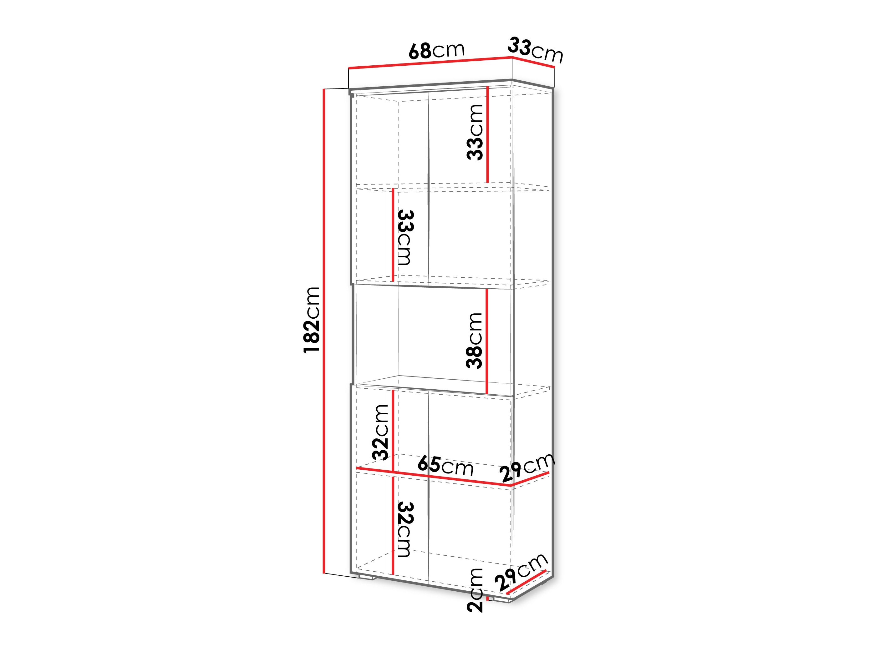 Boekenkast Mirfivo 106 (Wit + Glanzend wit)