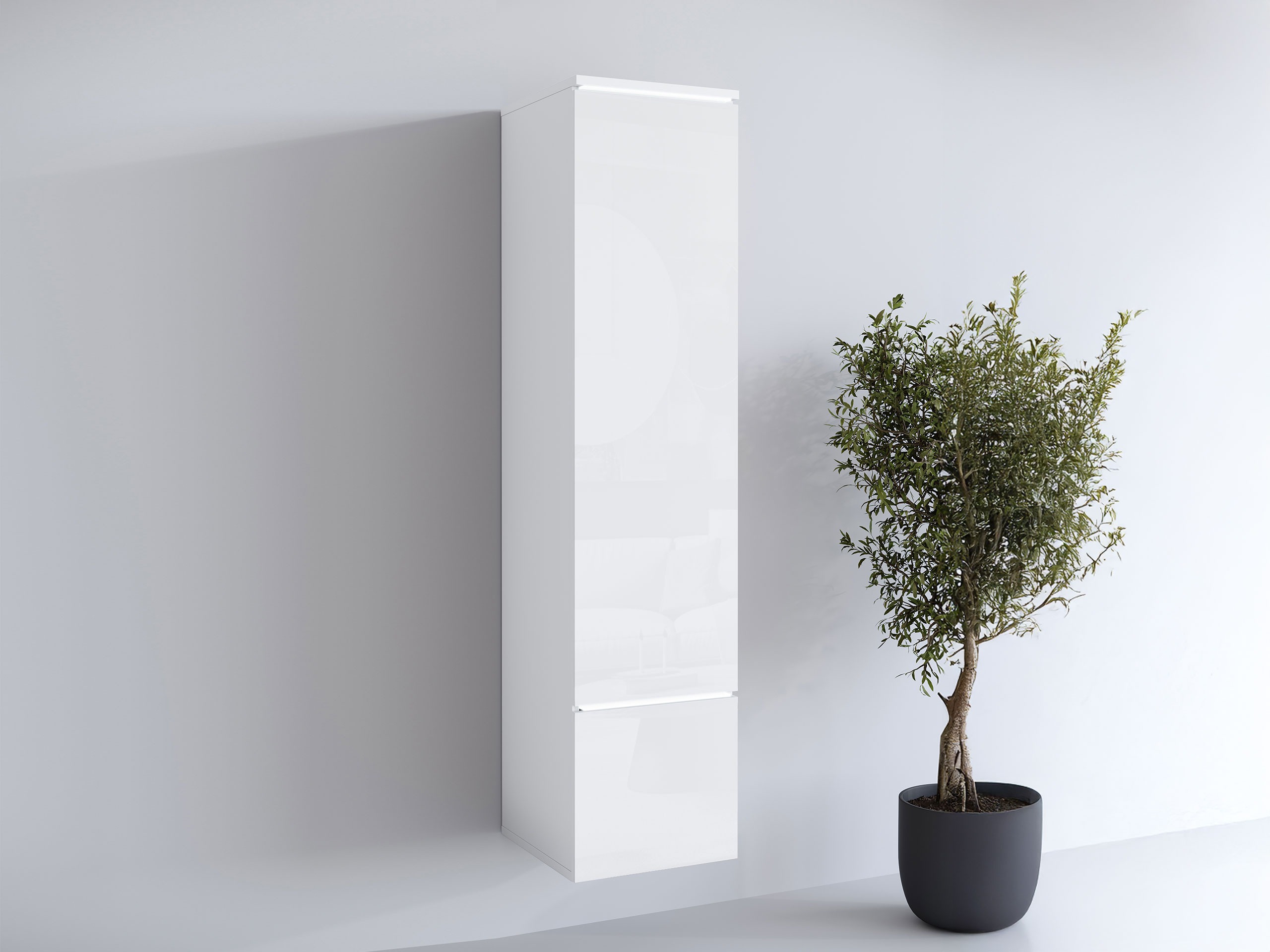 Boekenkast Mirfivo 108 (Wit + Glanzend wit)