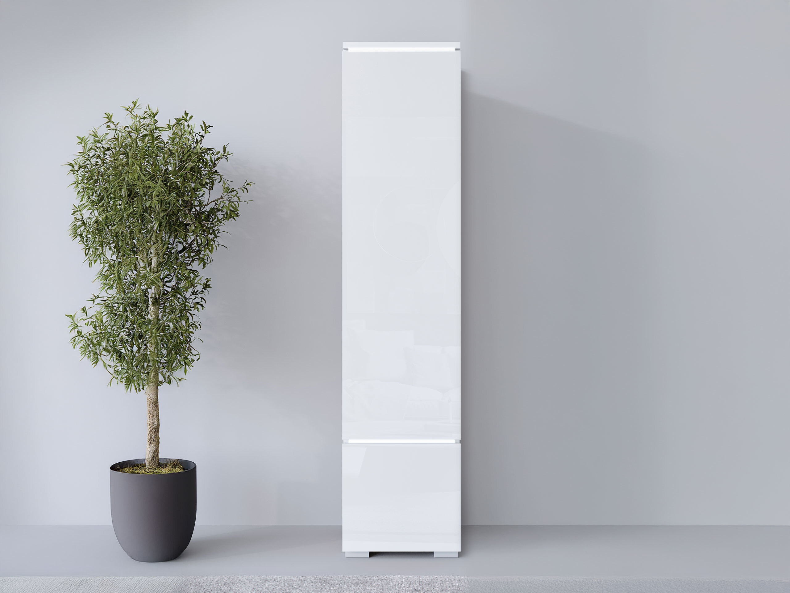 Boekenkast Mirfivo 108 (Wit + Glanzend wit)