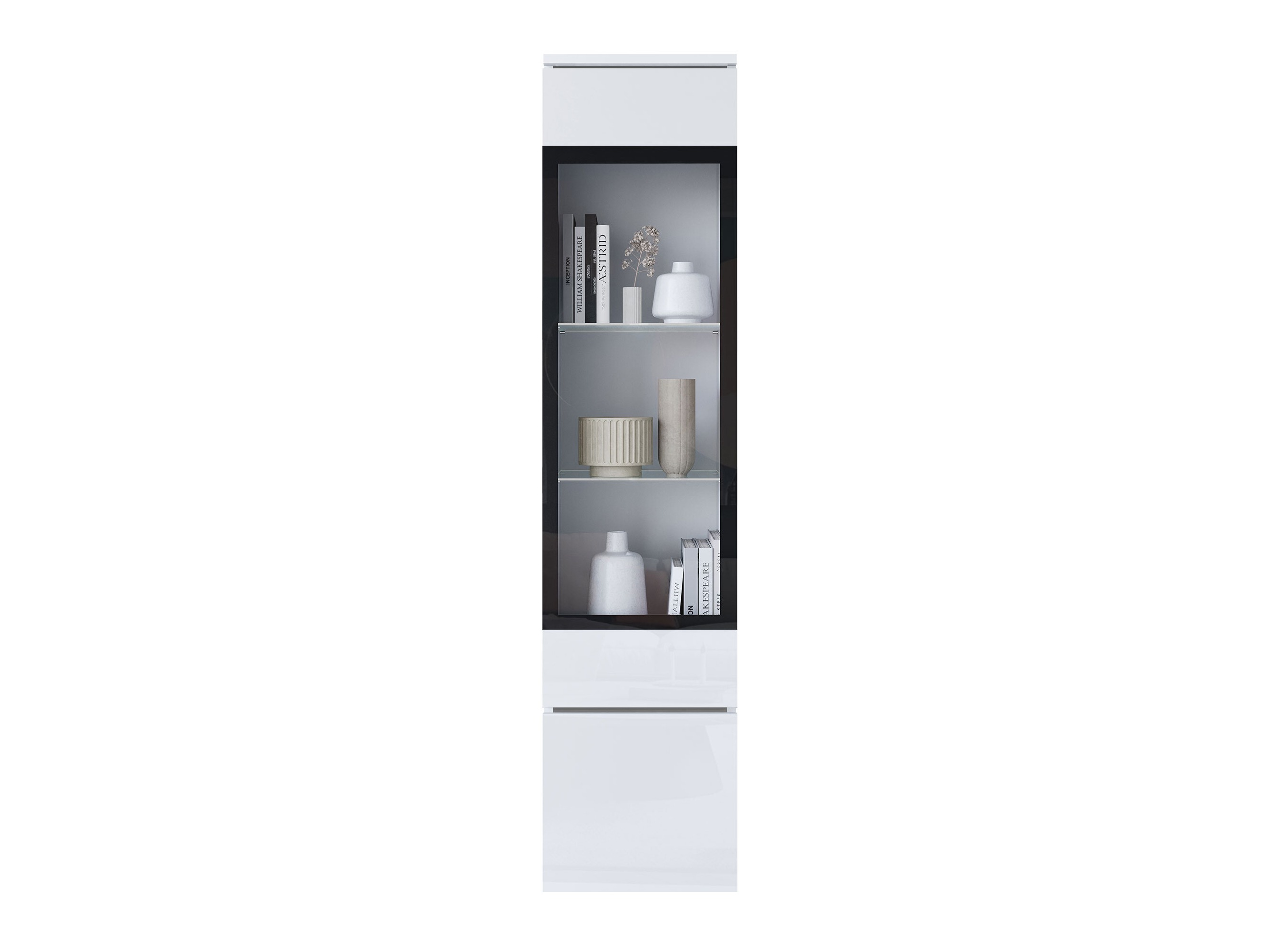 Boekenkast Mirfivo 109 (Wit + Glanzend wit)