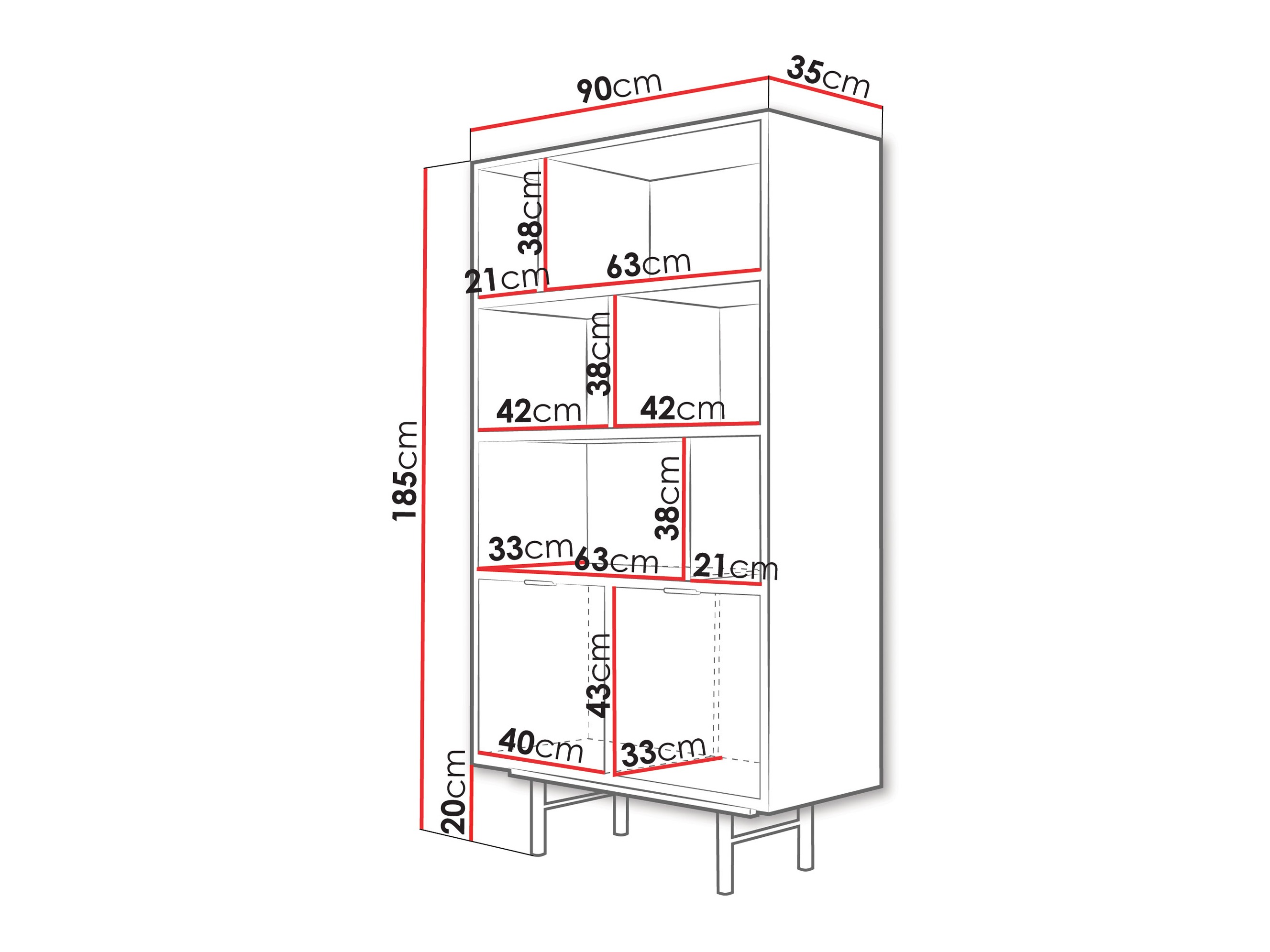 Boekenkast Studos (Eiken)