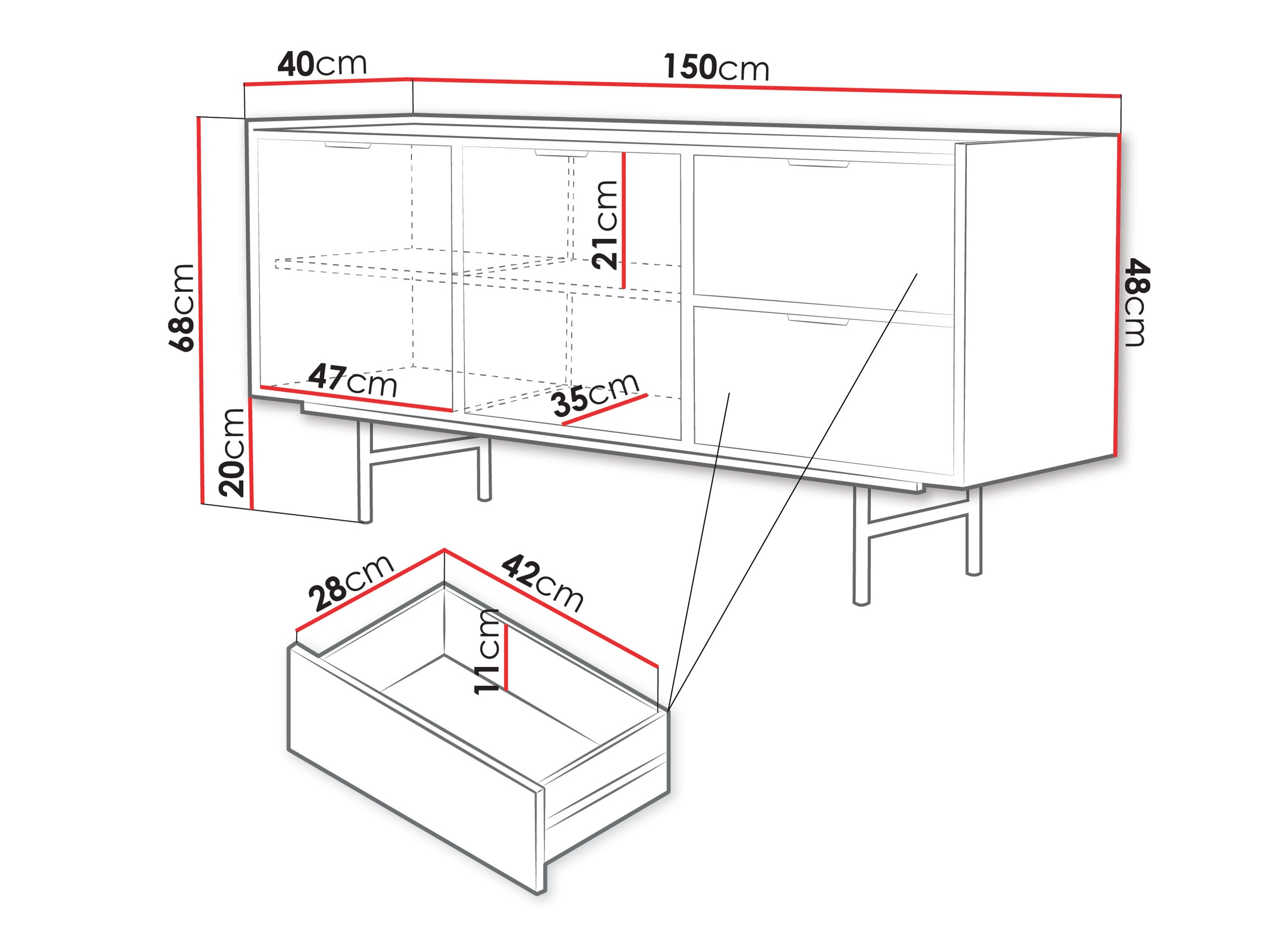Ladekast Studos (Eiken)