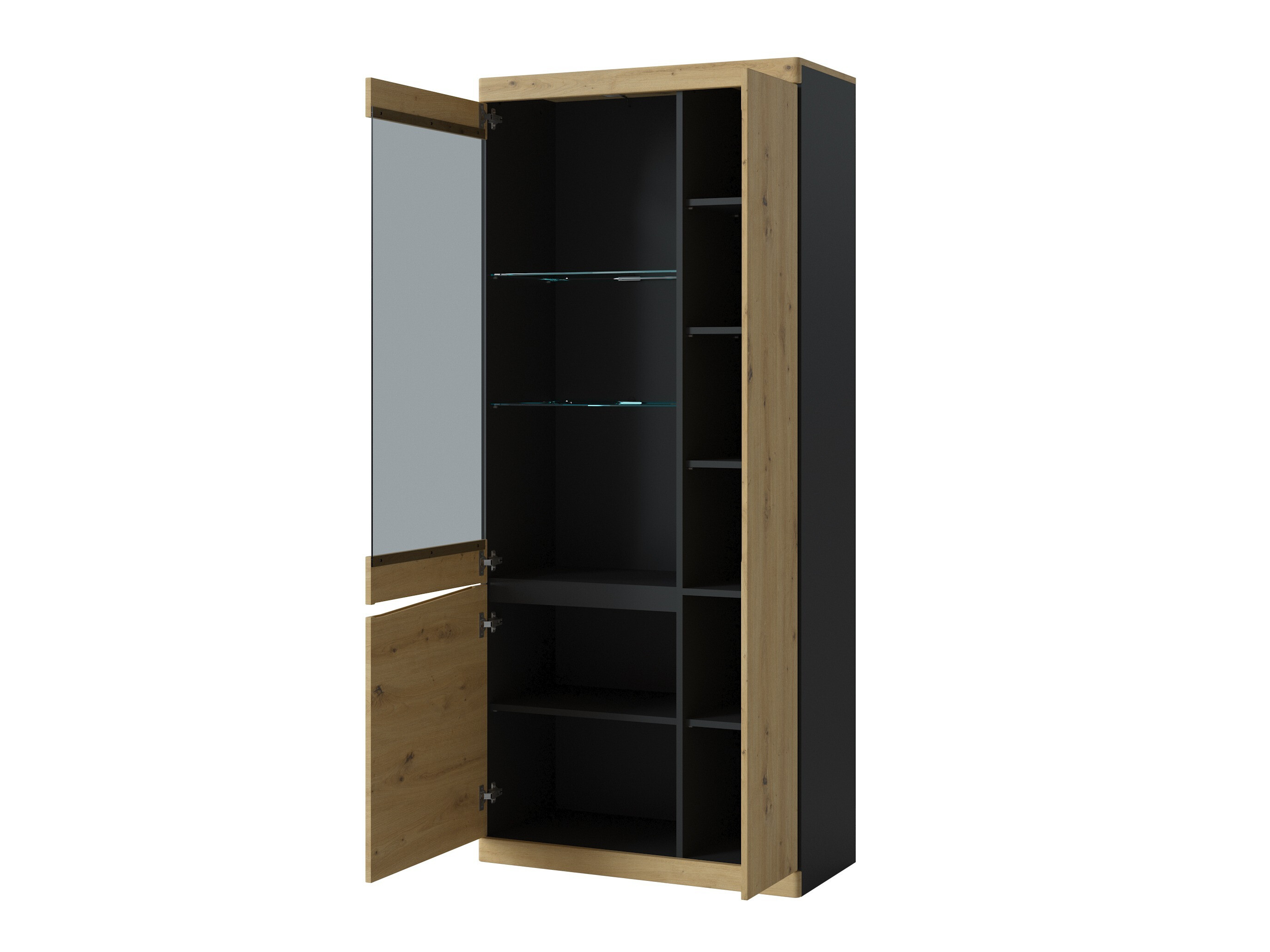 Boekenkast Venlori 128 (Antraciet + Artisan eiken)