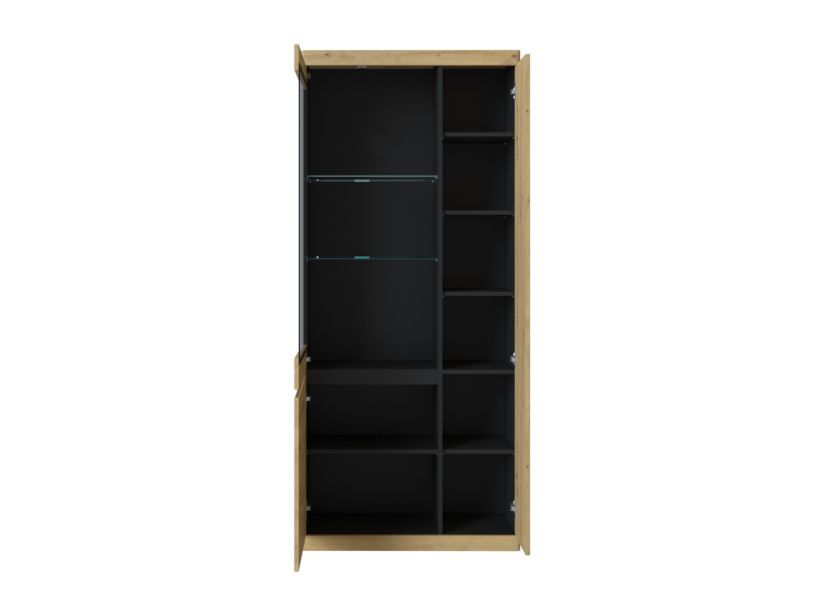 Boekenkast Venlori 128 (Antraciet + Artisan eiken)