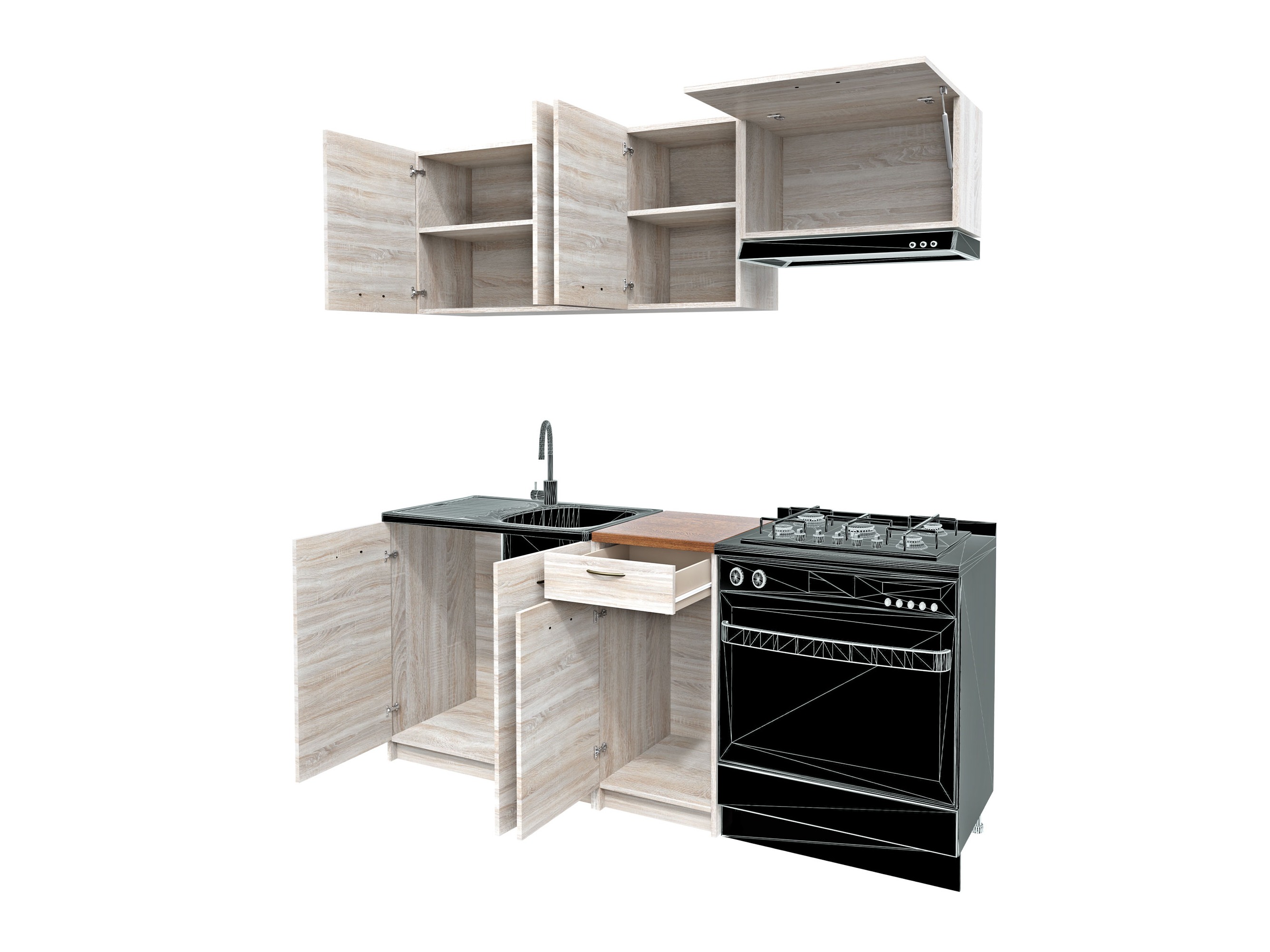 Keukenset Ota (Sonoma eik + Beige)