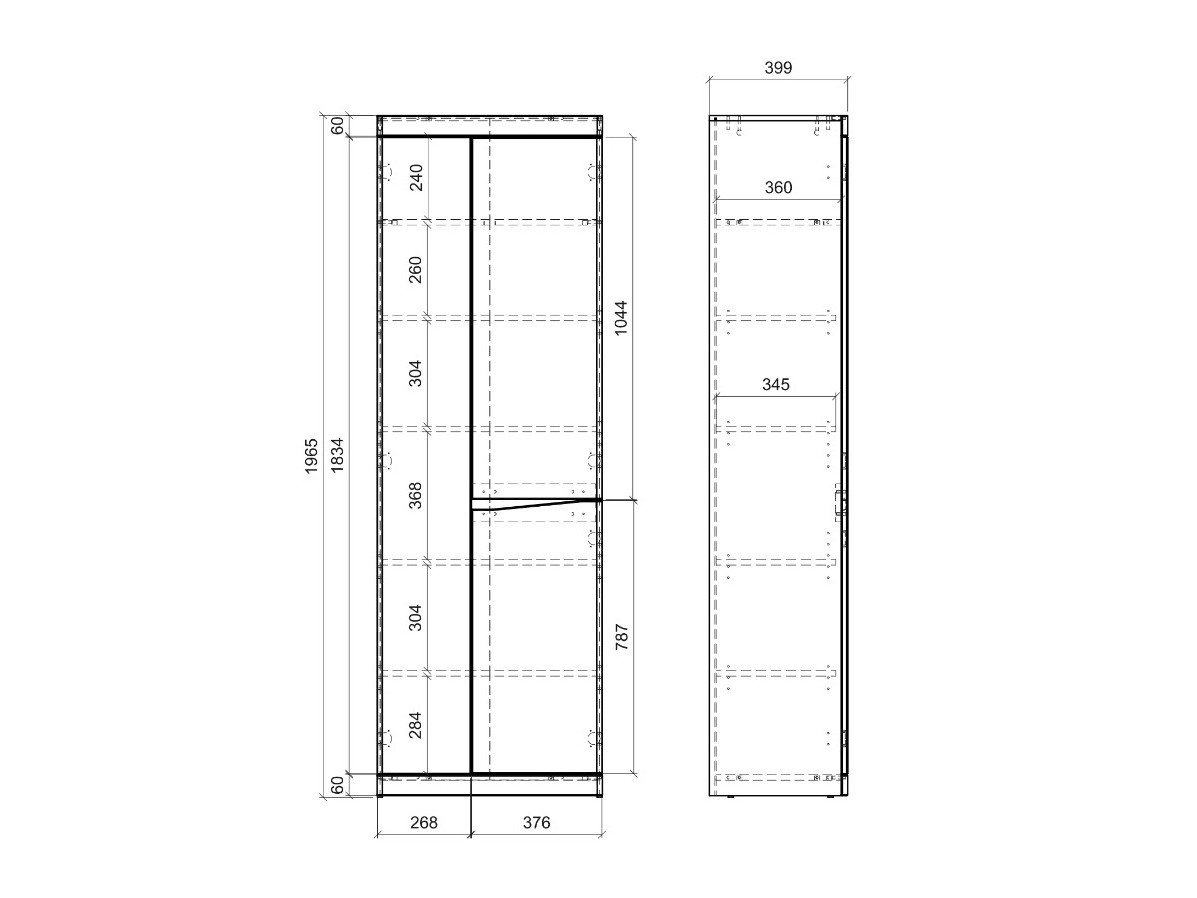 Kledingkast Venlori 118 (Artisan eiken + Antraciet)