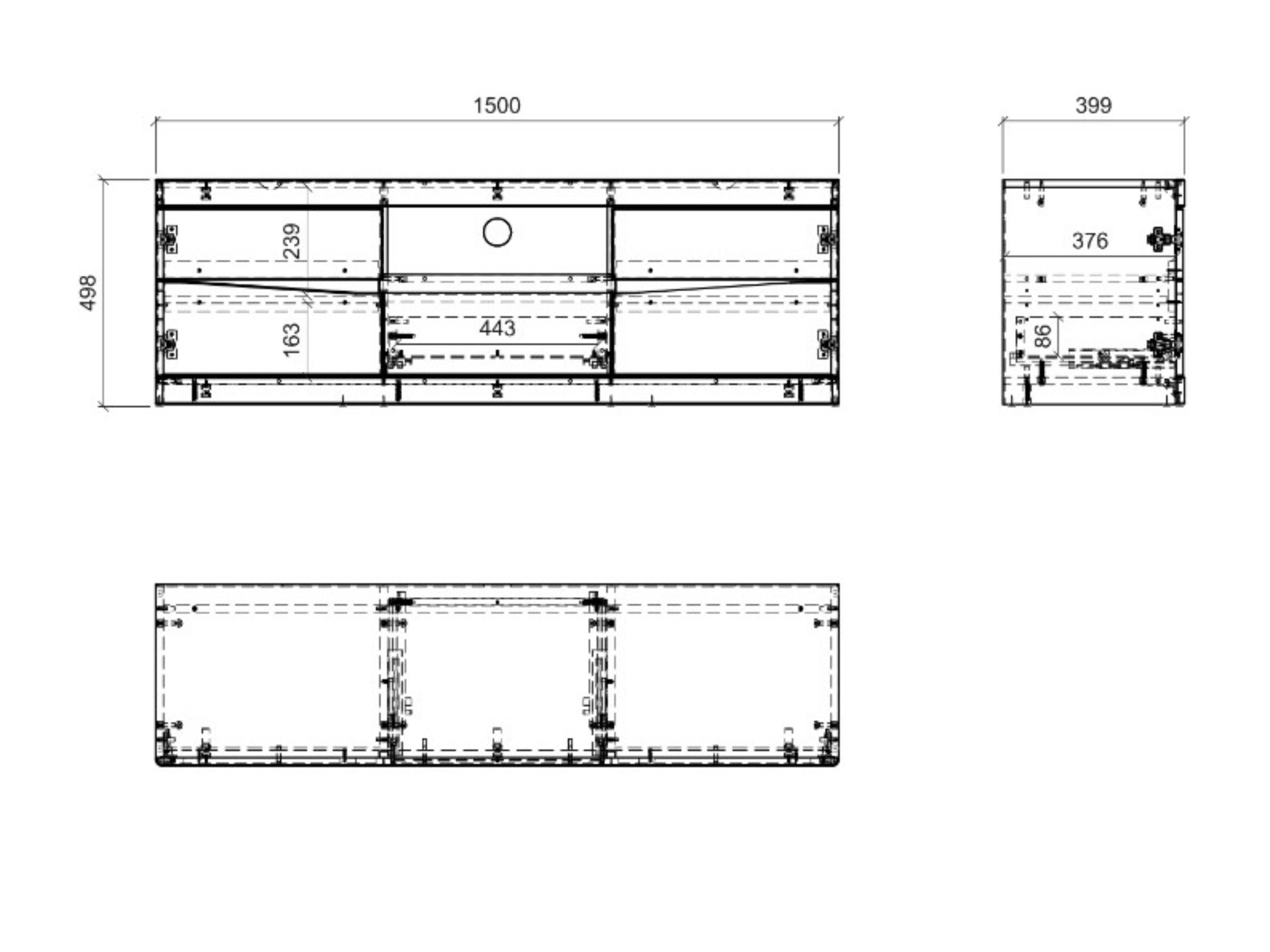 TV-meubel Venlori 121 (Wit + Grafiet)