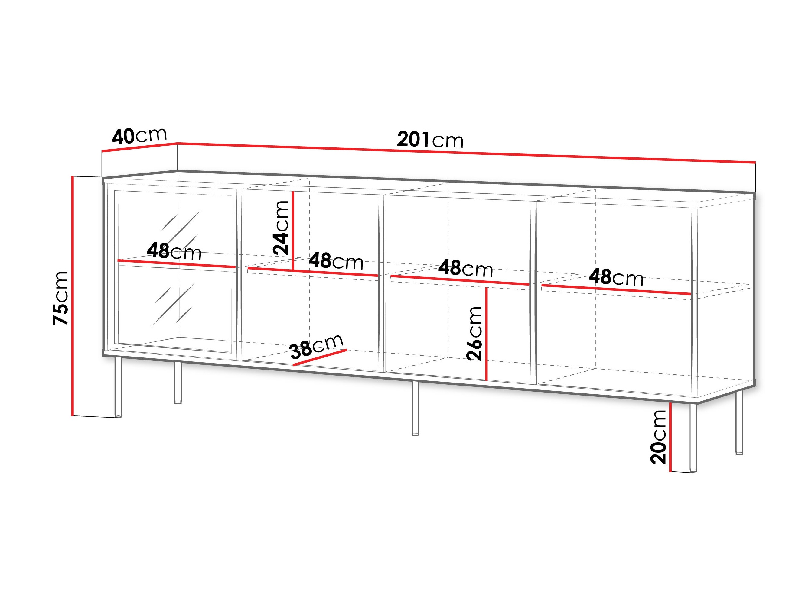 Dressoir Merevai 102 (Eiken)