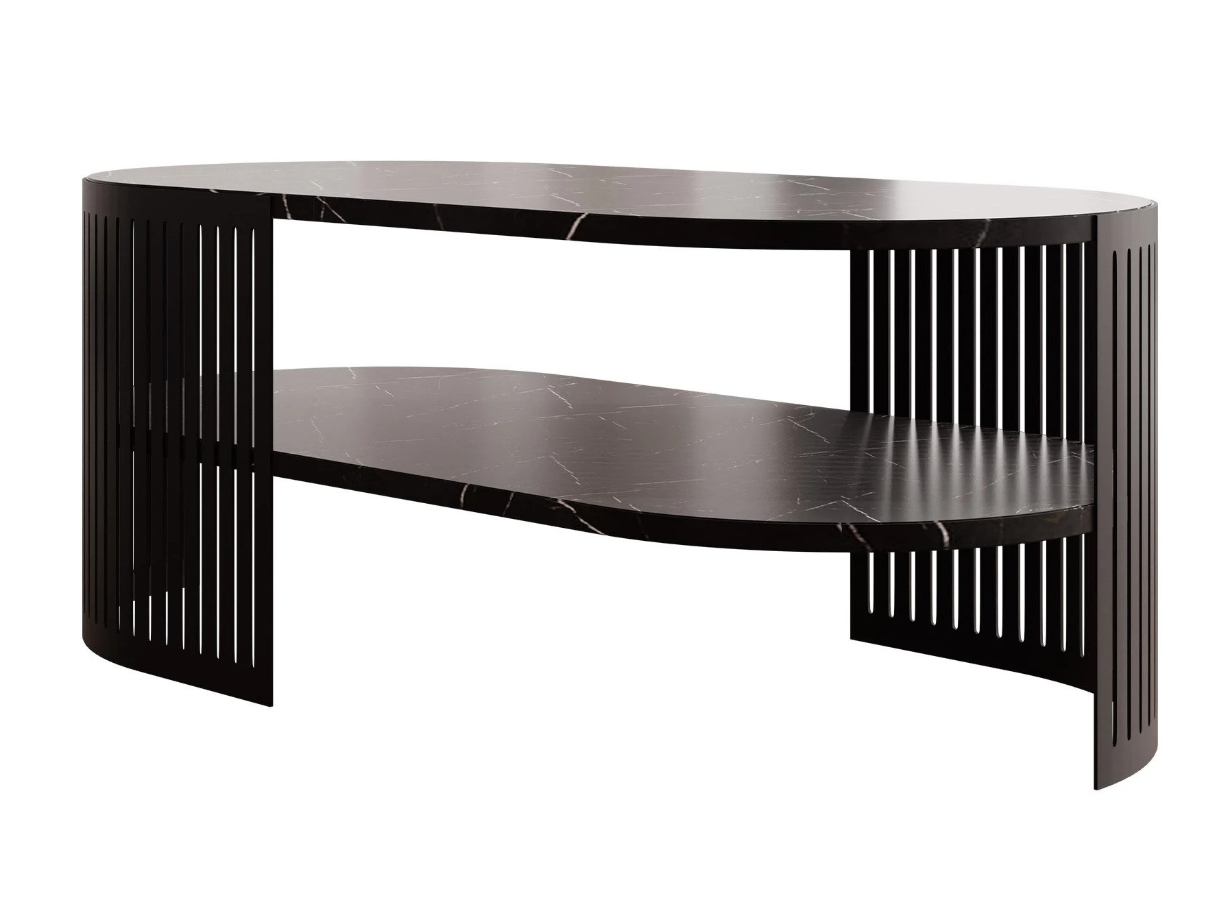 Salontafel Civer VI (Zwart + Zwart marmer)