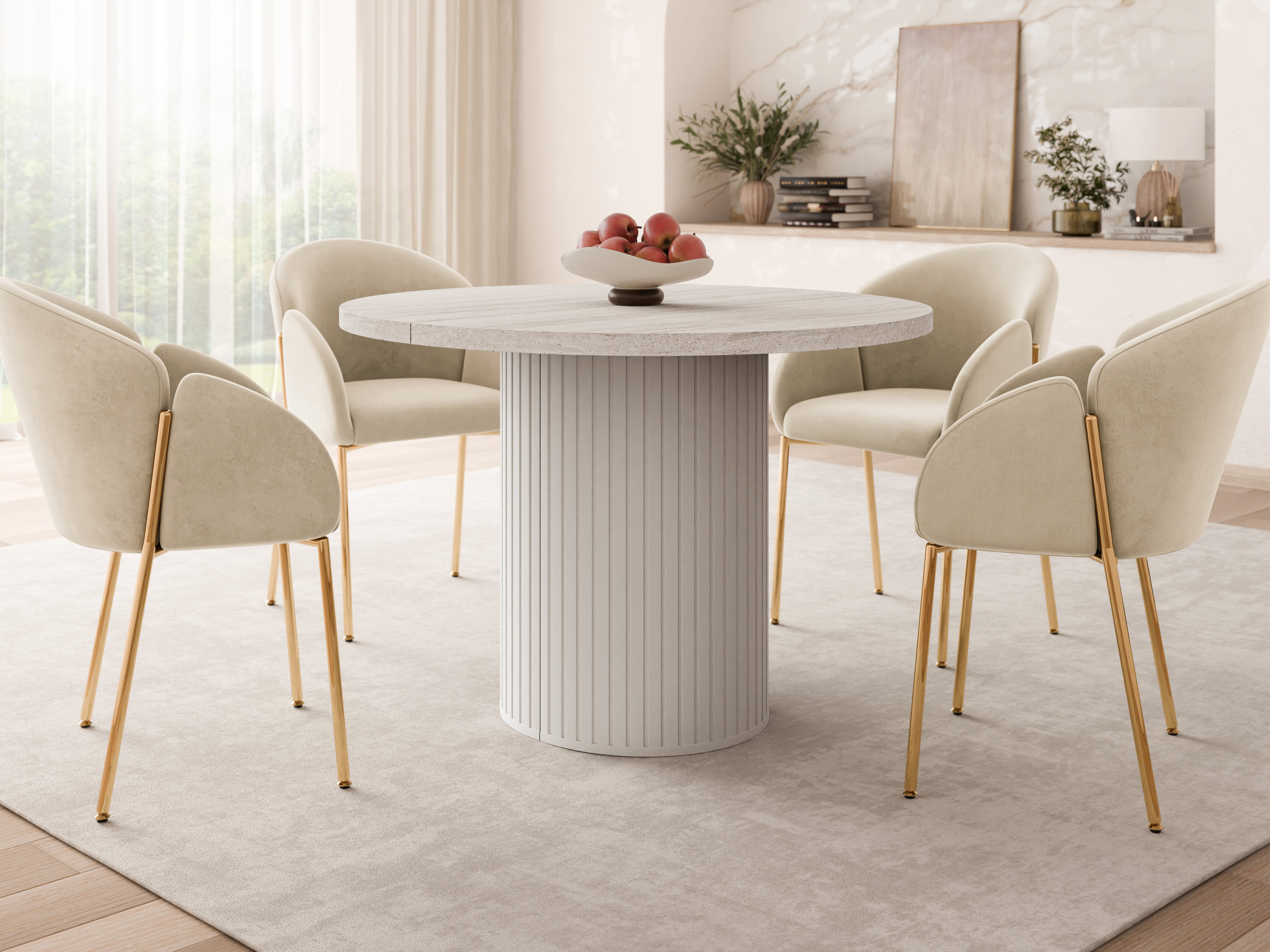 Tafel Cupedo (Licht travertin + Beige)