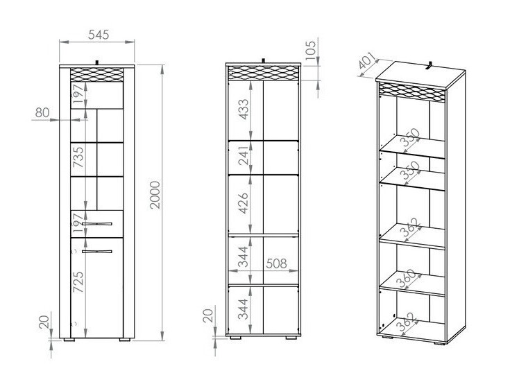 Boekenkast Flonole 102