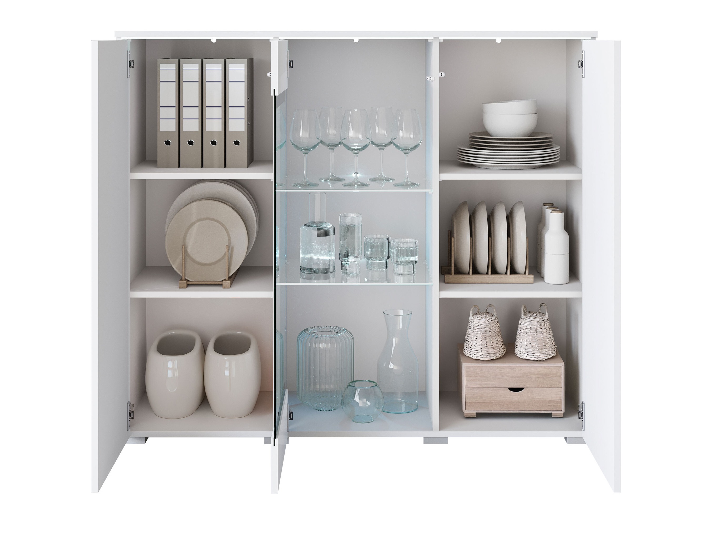Dressoir Mirfivo 103 (Matera grijs + Kastanje)