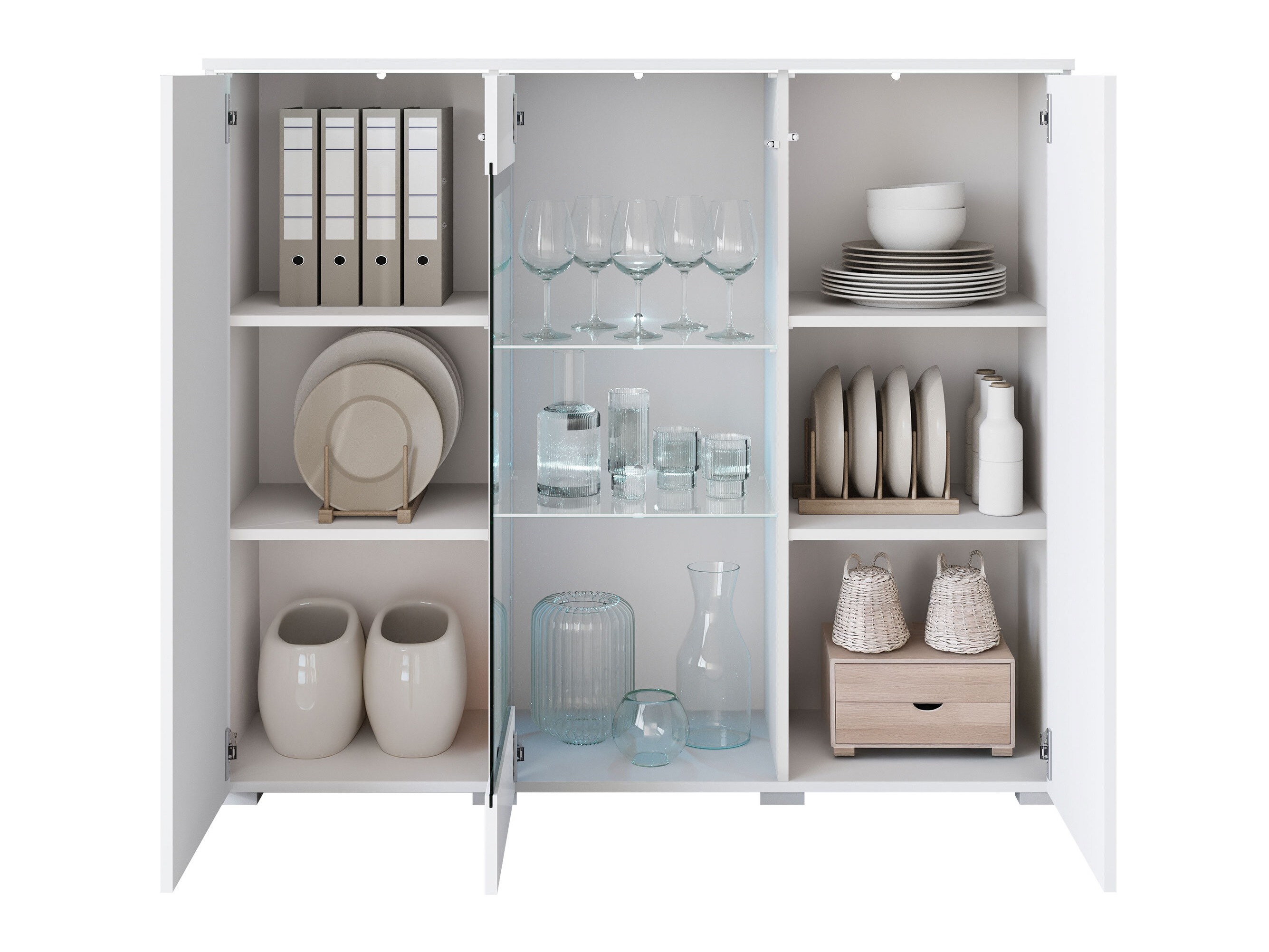 Dressoir Mirfivo 103 (Matera grijs + Kastanje)