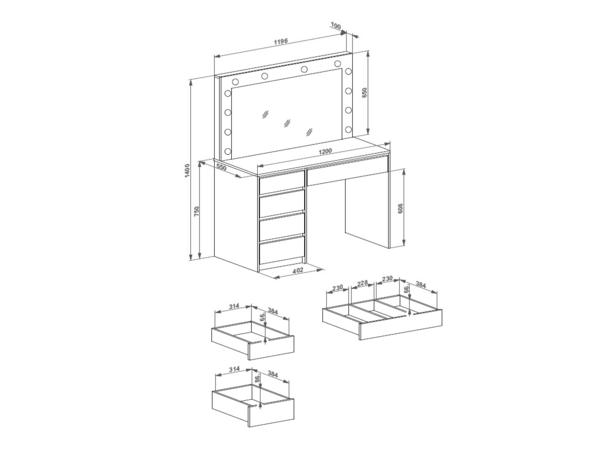 Kaptafel Houston Gaudium I (Artisan eiken)