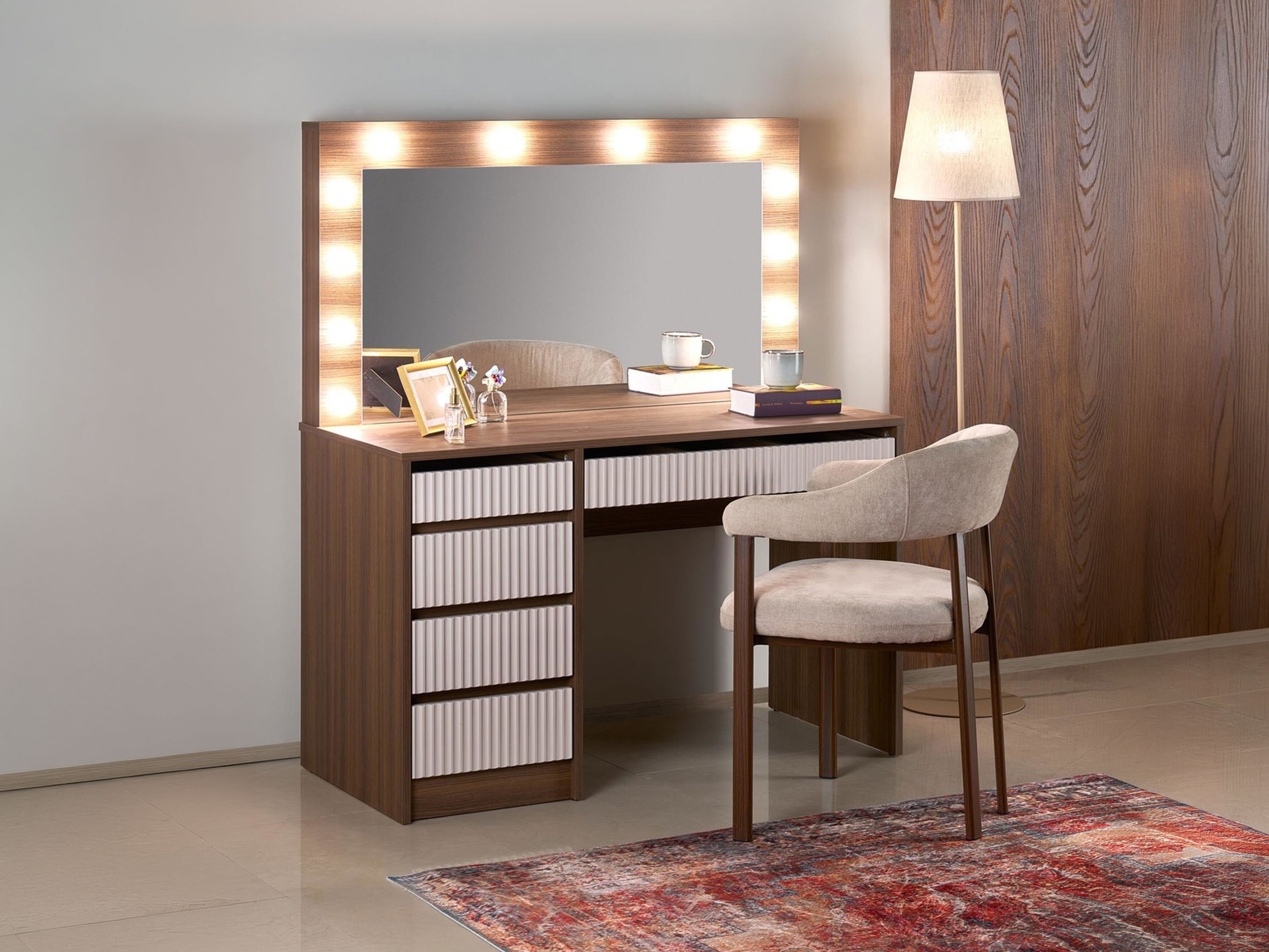 Kaptafel Houston Gaudium I (Kasjmier + Notenhout)