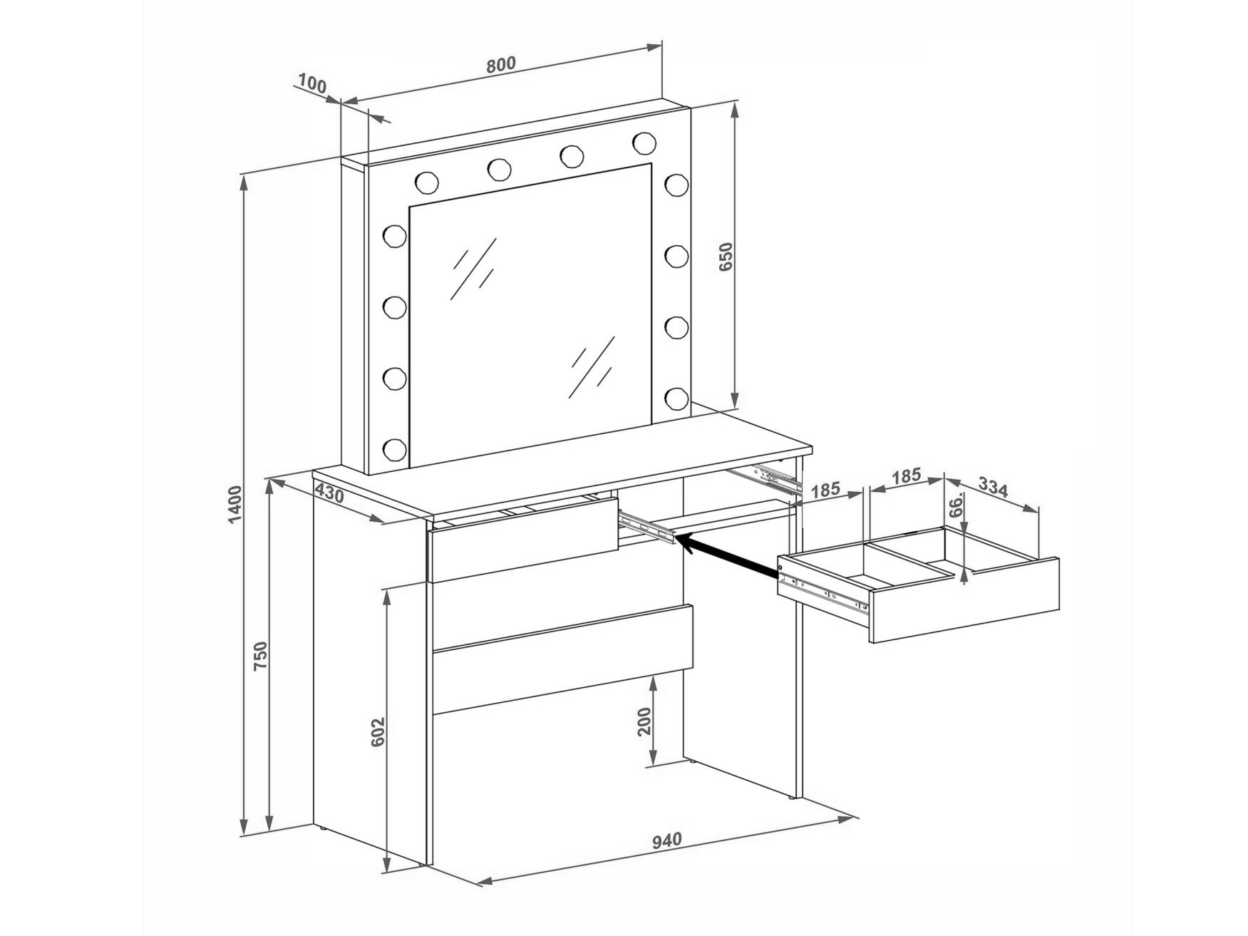 Kaptafel Houston Gaudium (Zwart)