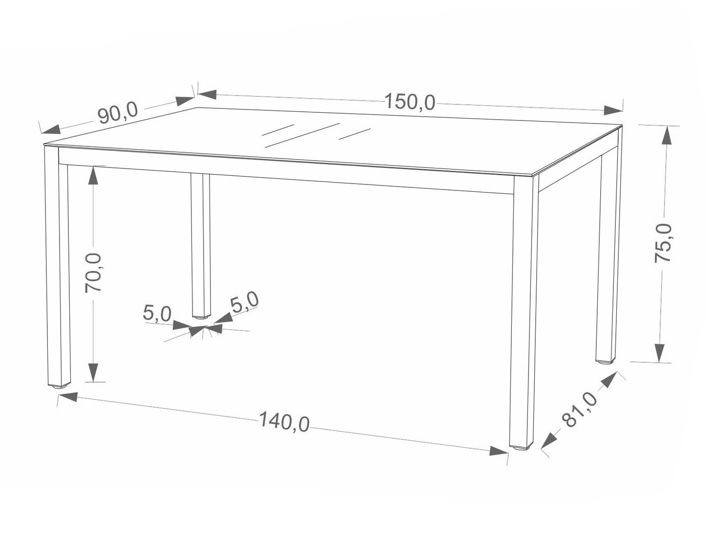 Outdoor tafel Houston 2141 (Grijs + Antraciet)