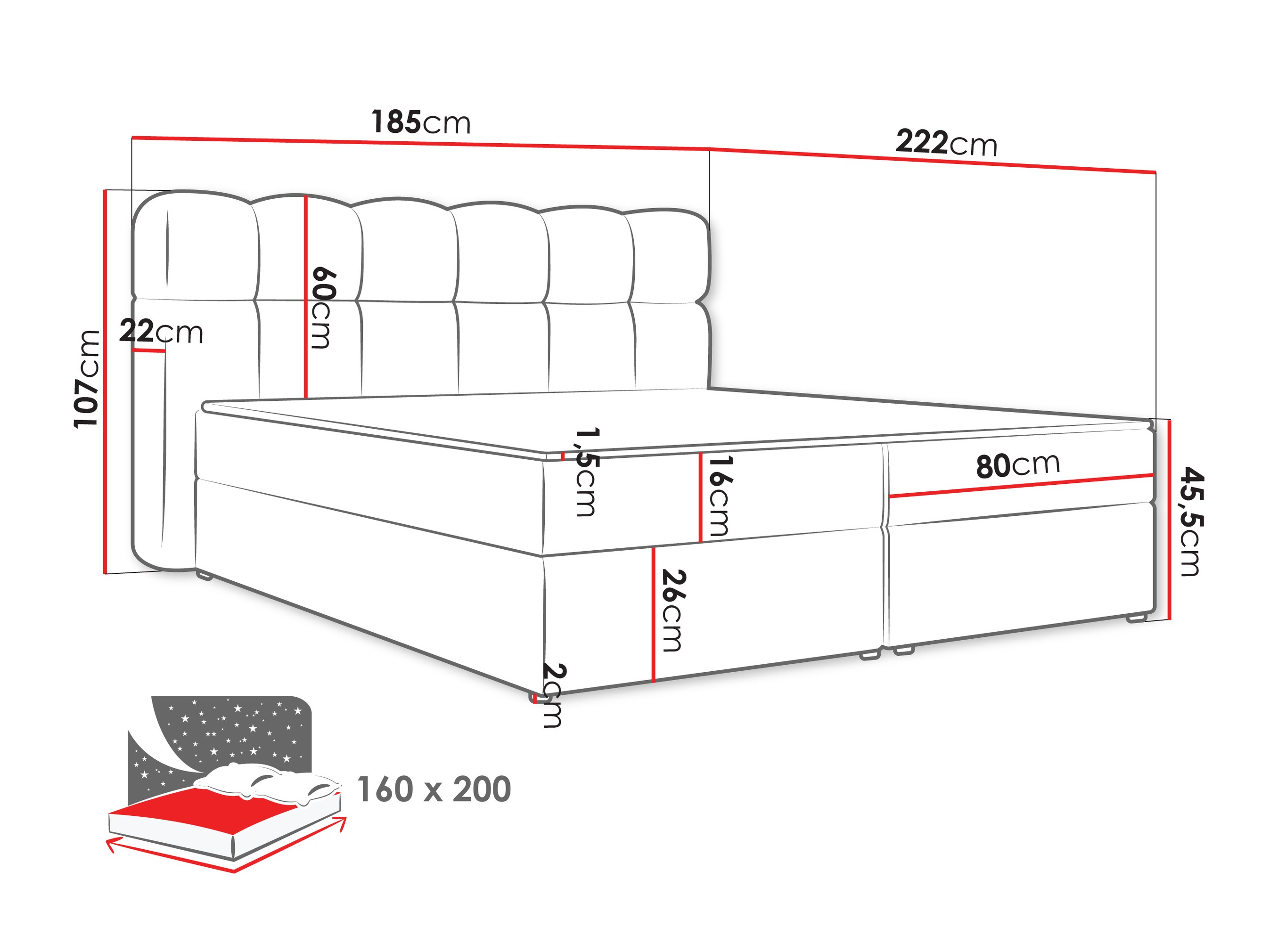 Boxspring Stonecrest 113 (Lambi 03)