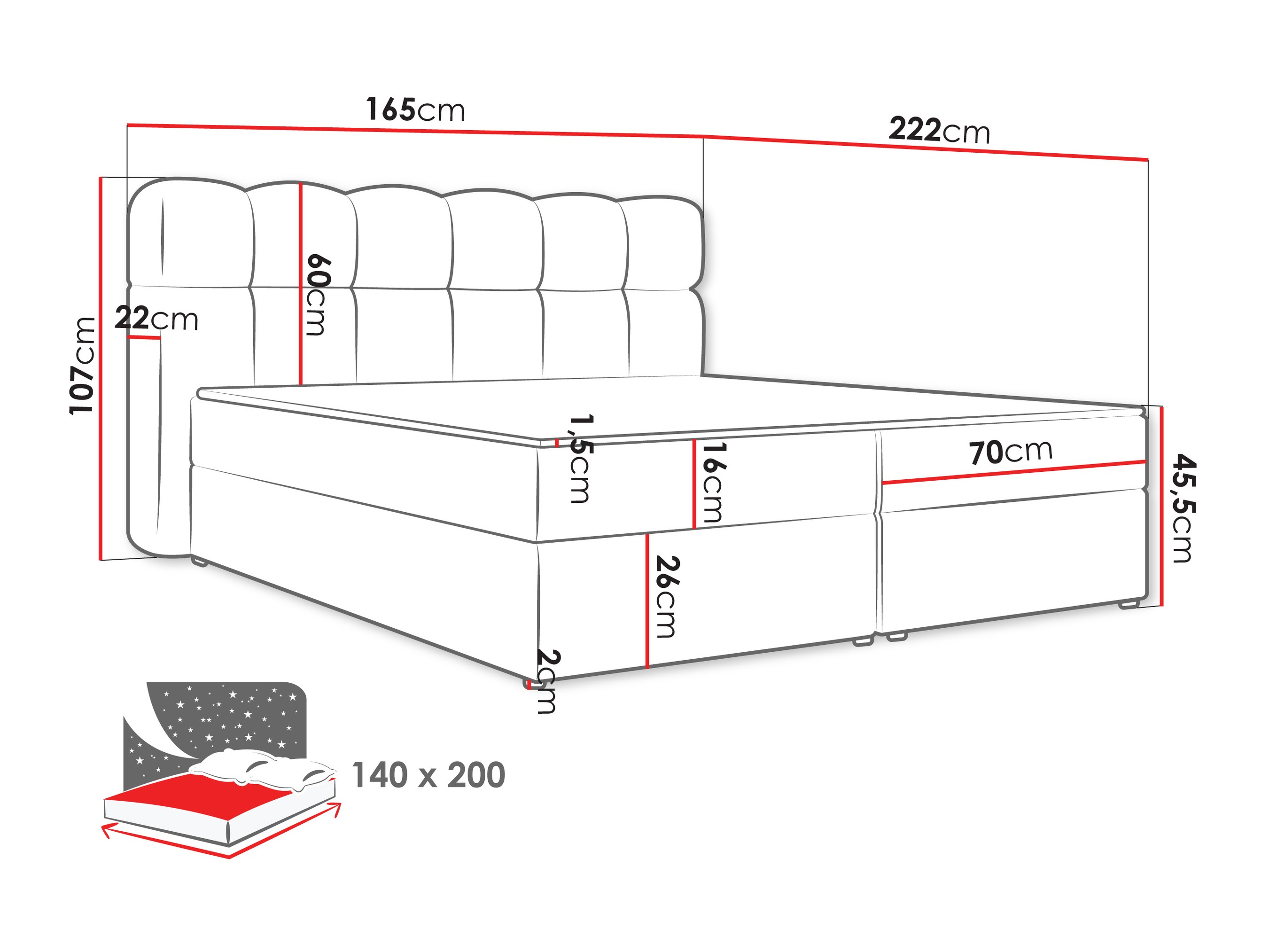 Boxspring Stonecrest 113 (Lambi 04)