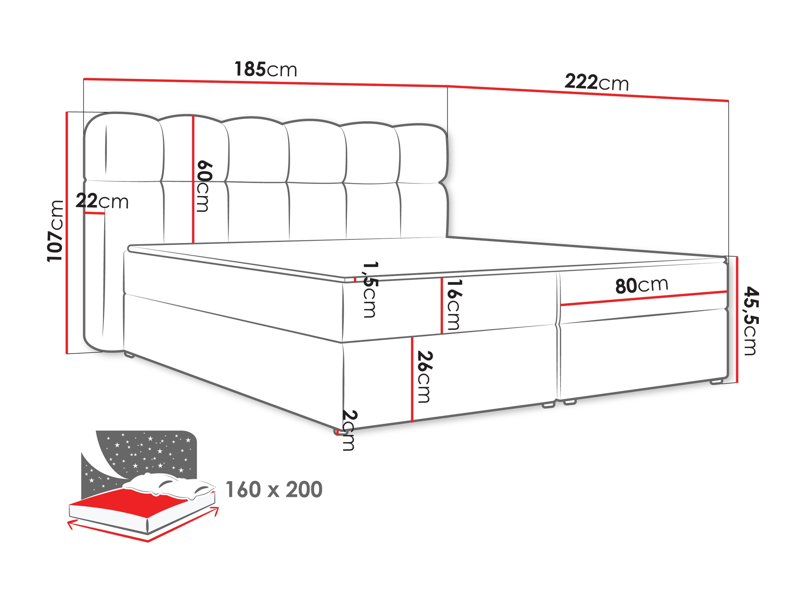 Boxspring Stonecrest 113 (Lambi 04)