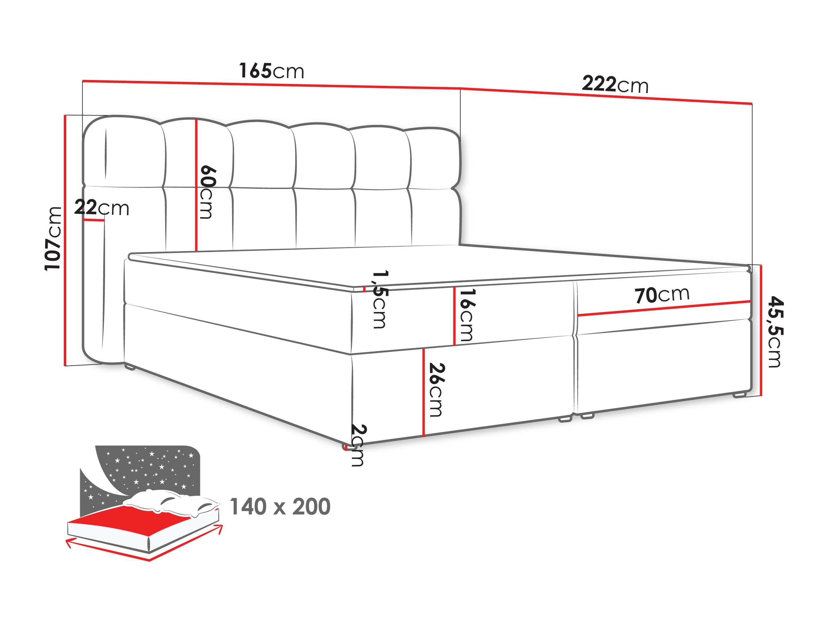 Boxspring Stonecrest 113 (Lambi 06)
