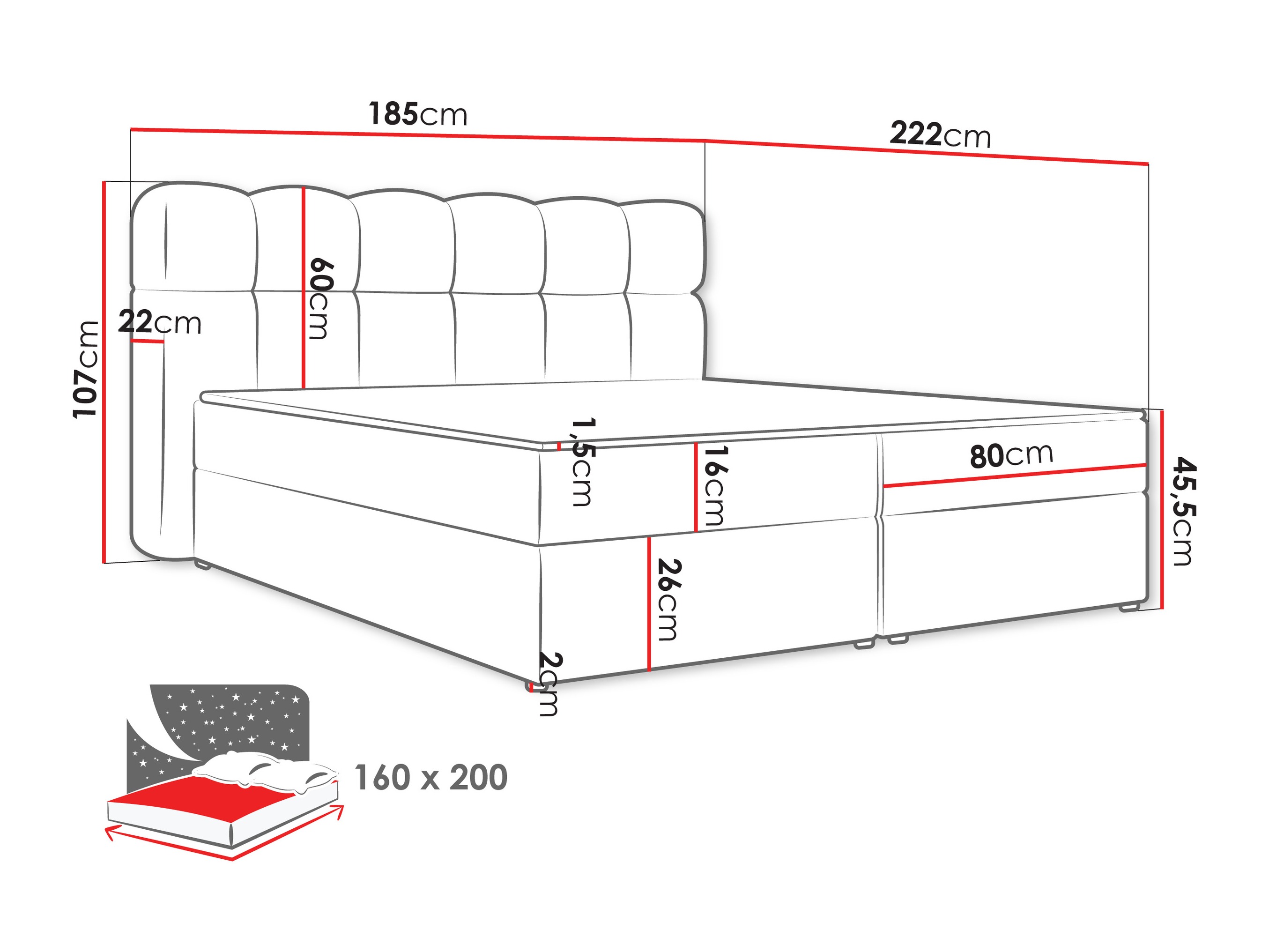 Boxspring Stonecrest 113 (Lambi 06)