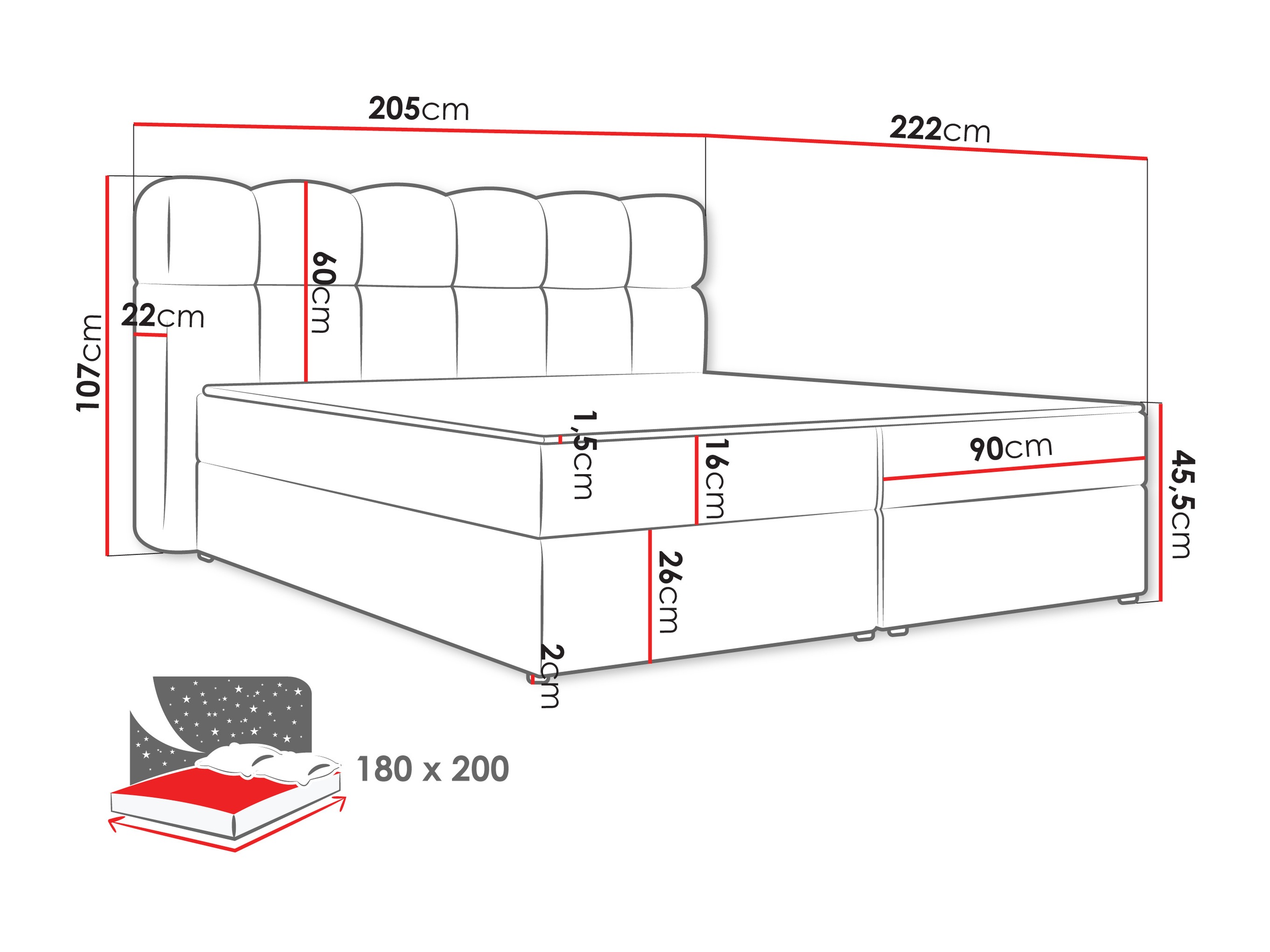 Boxspring Stonecrest 113 (Lambi 06)