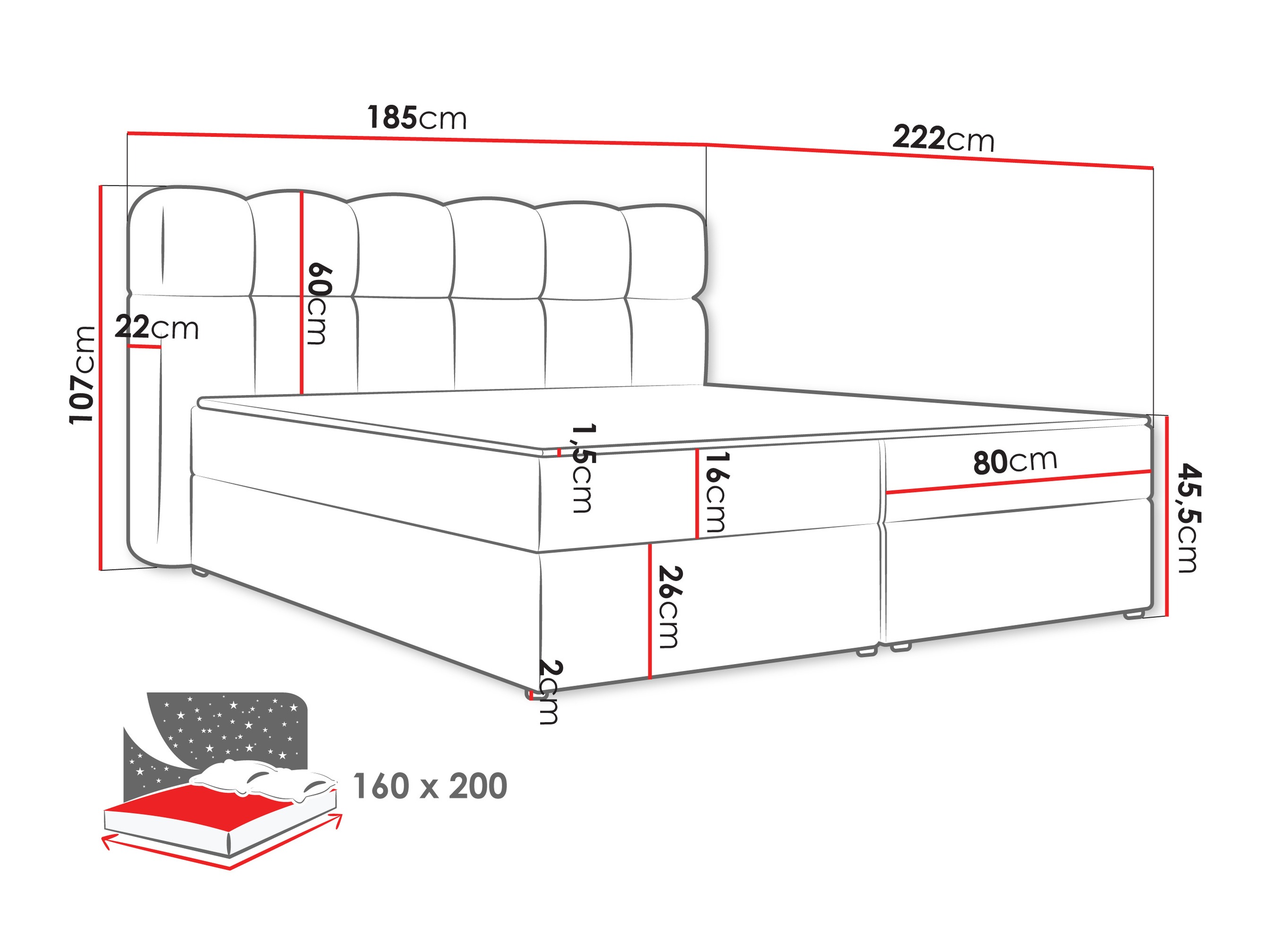 Boxspring Stonecrest 113 (Lambi 07)
