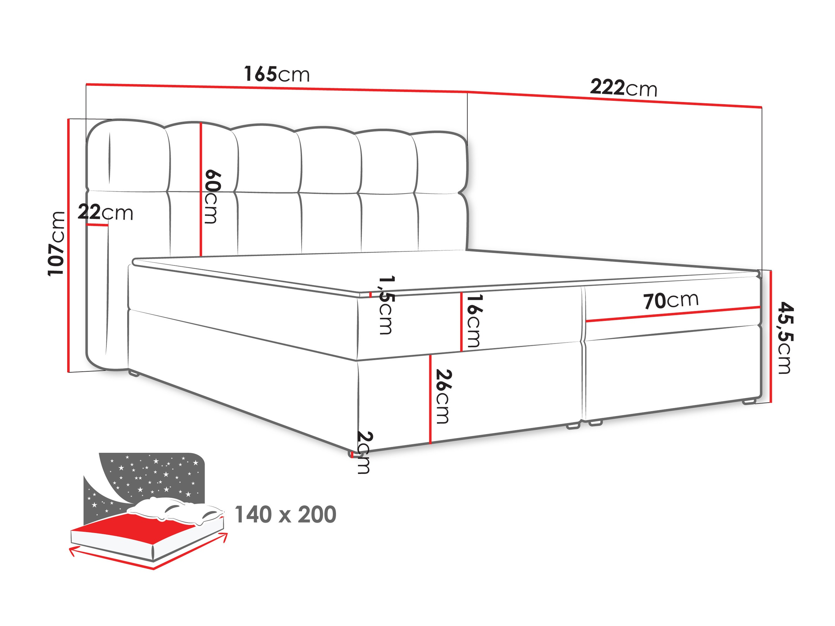 Boxspring Stonecrest 113 (Lambi 08)