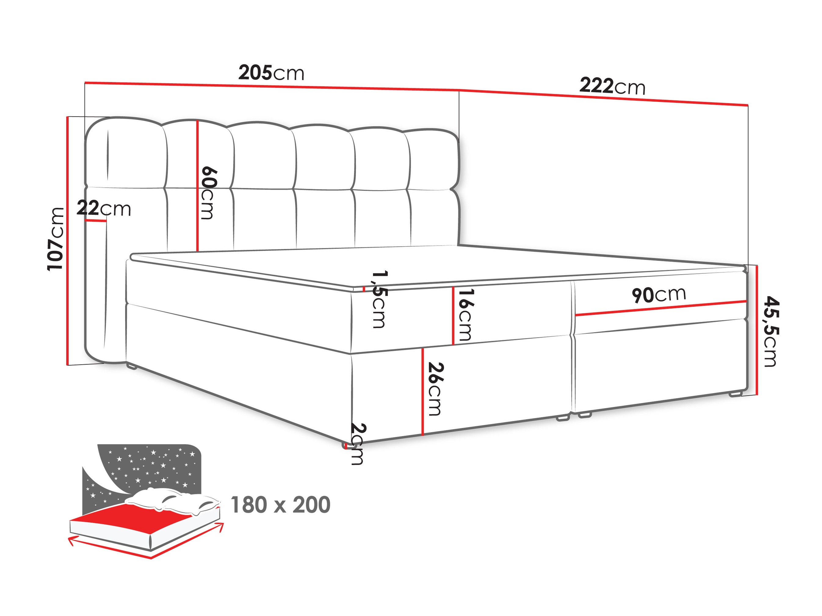 Boxspring Stonecrest 113 (Lambi 08)