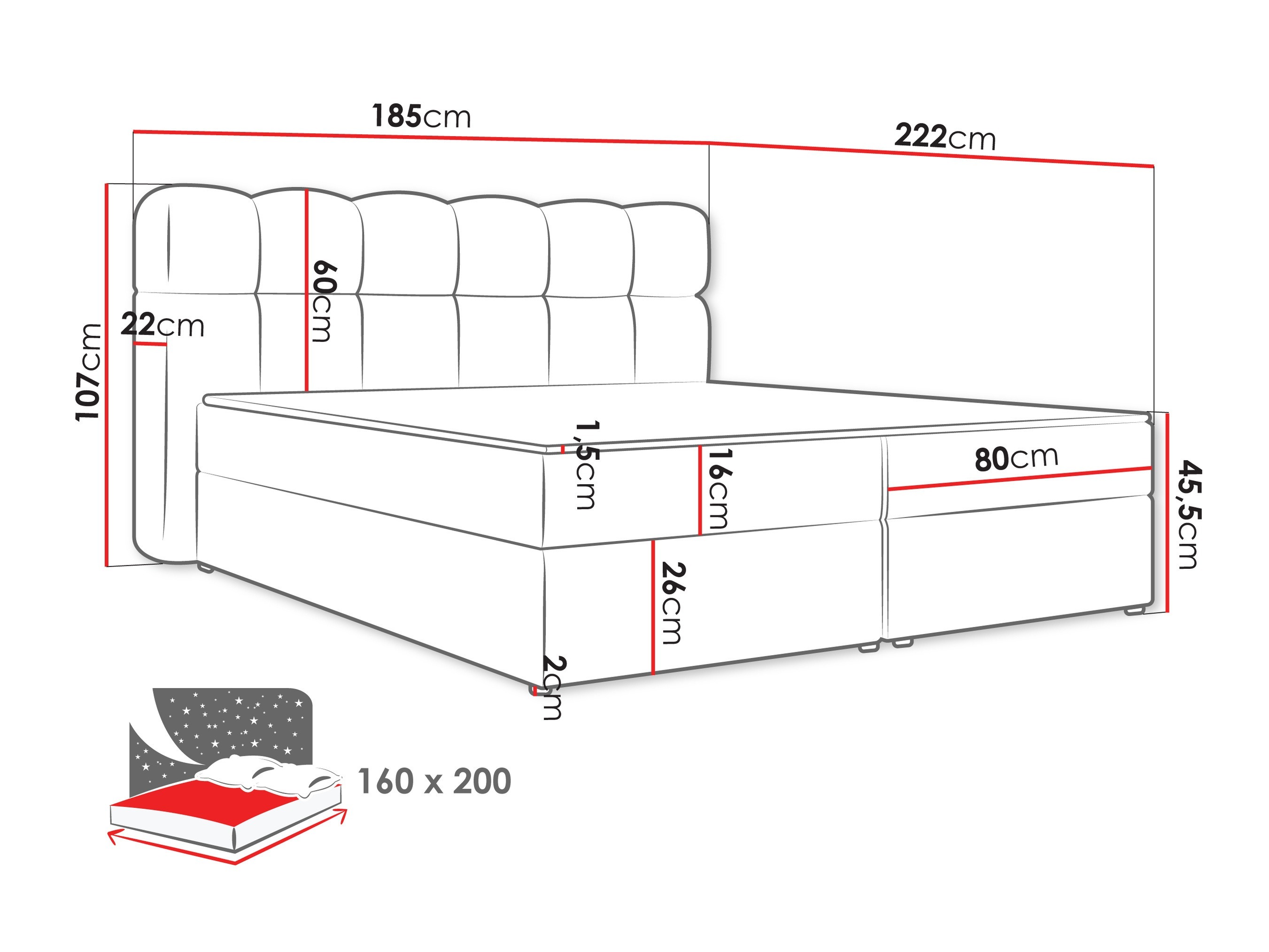 Boxspring Stonecrest 113 (Lambi 11)