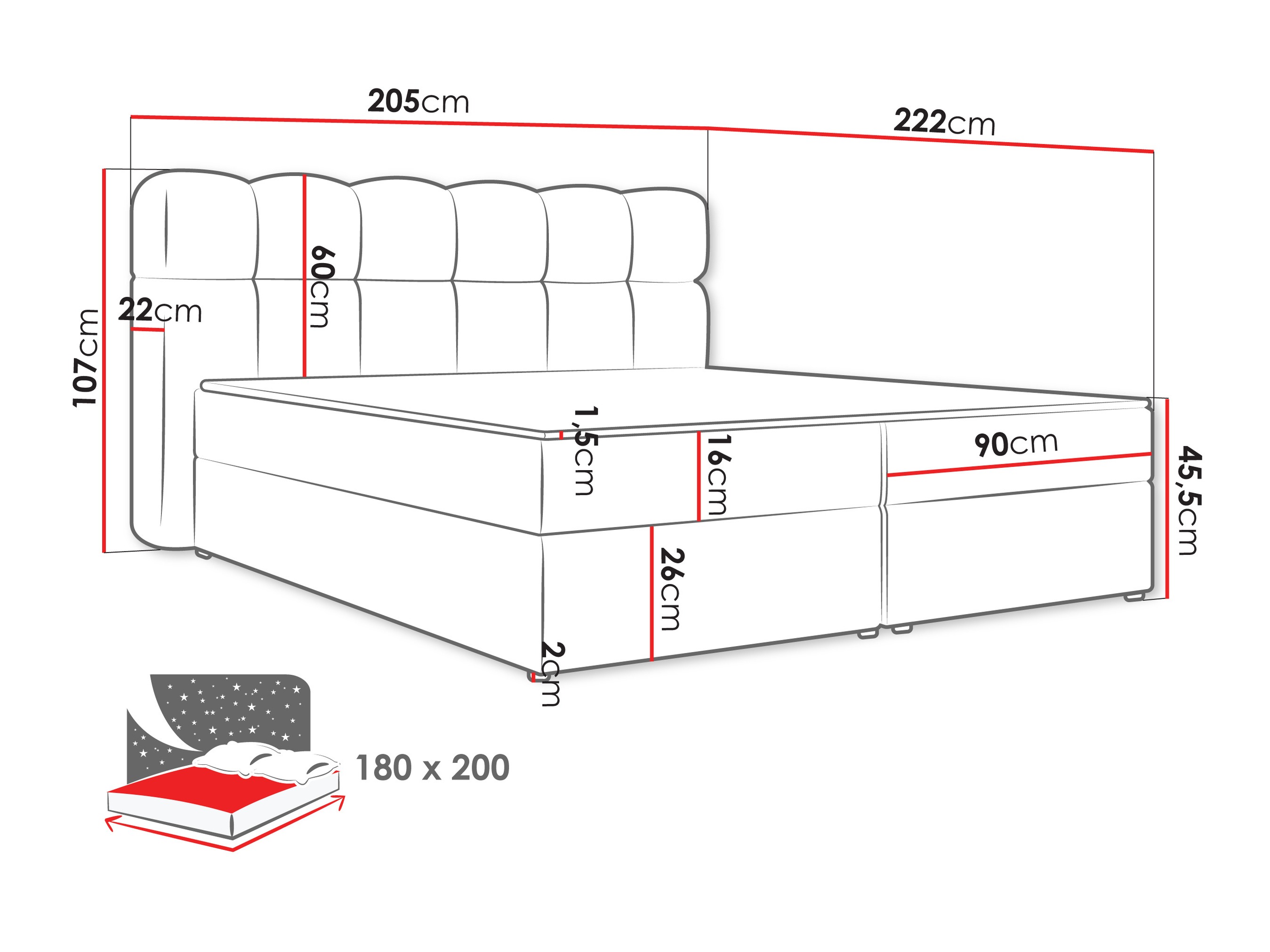 Boxspring Stonecrest 113 (Lambi 11)