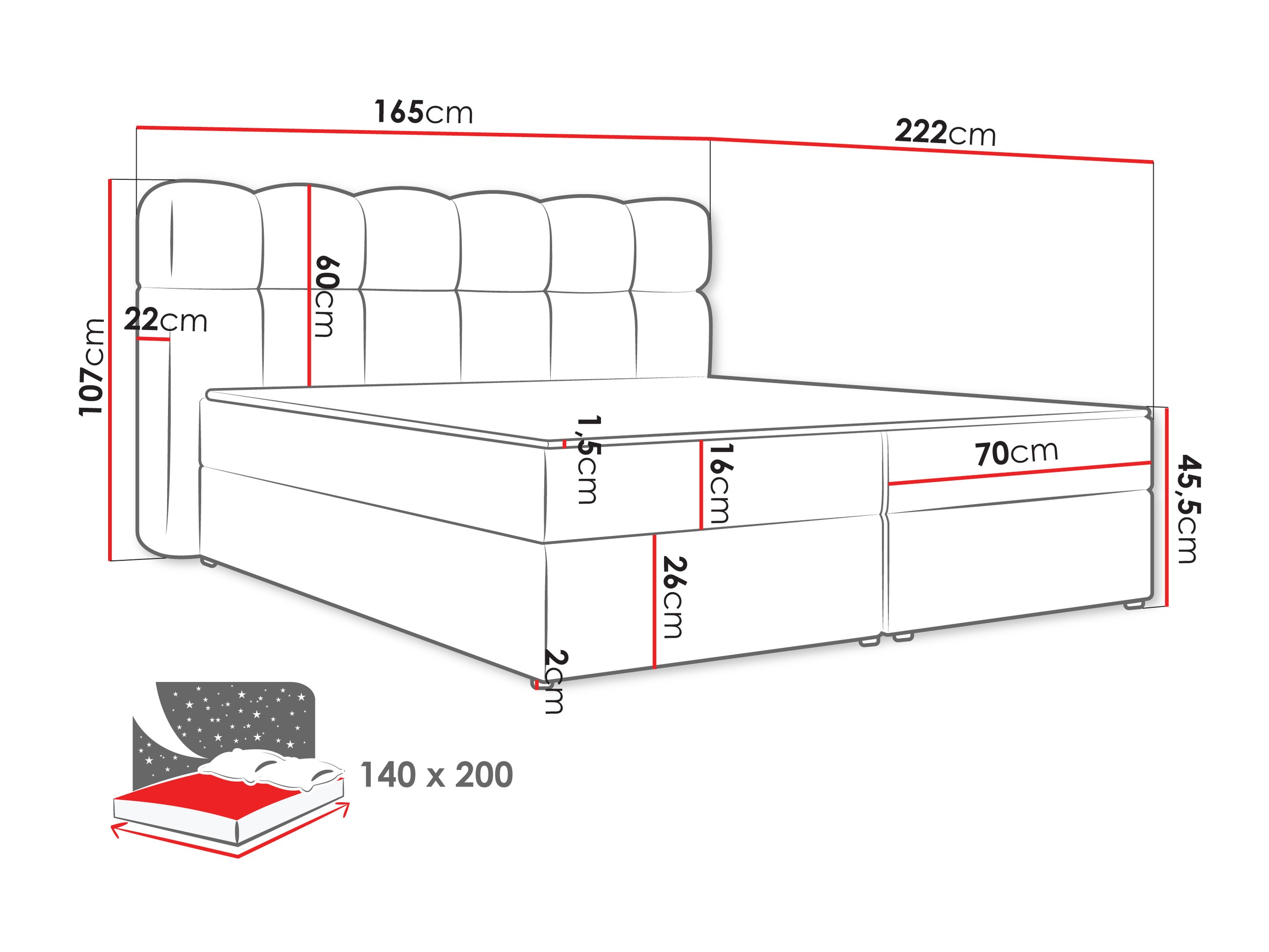 Boxspring Stonecrest 113 (Lambi 12)