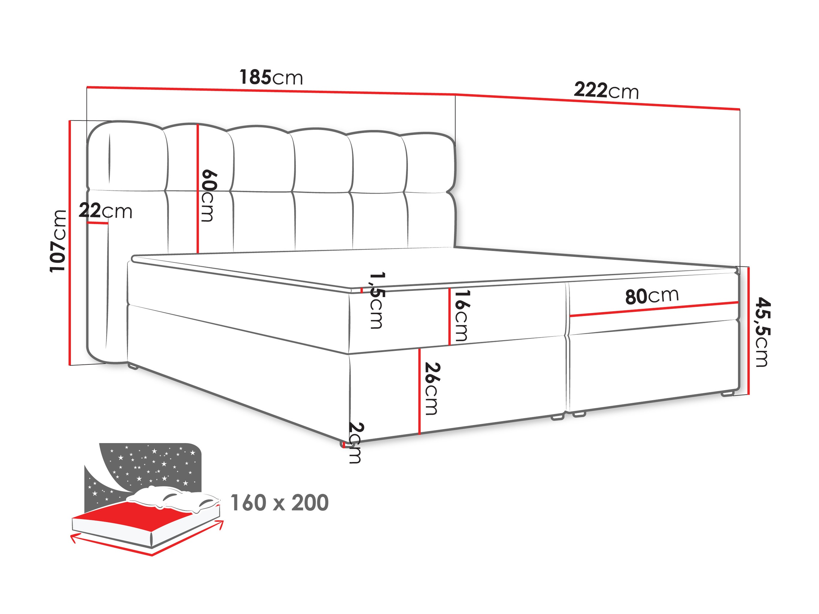 Boxspring Stonecrest 113 (Lambi 12)