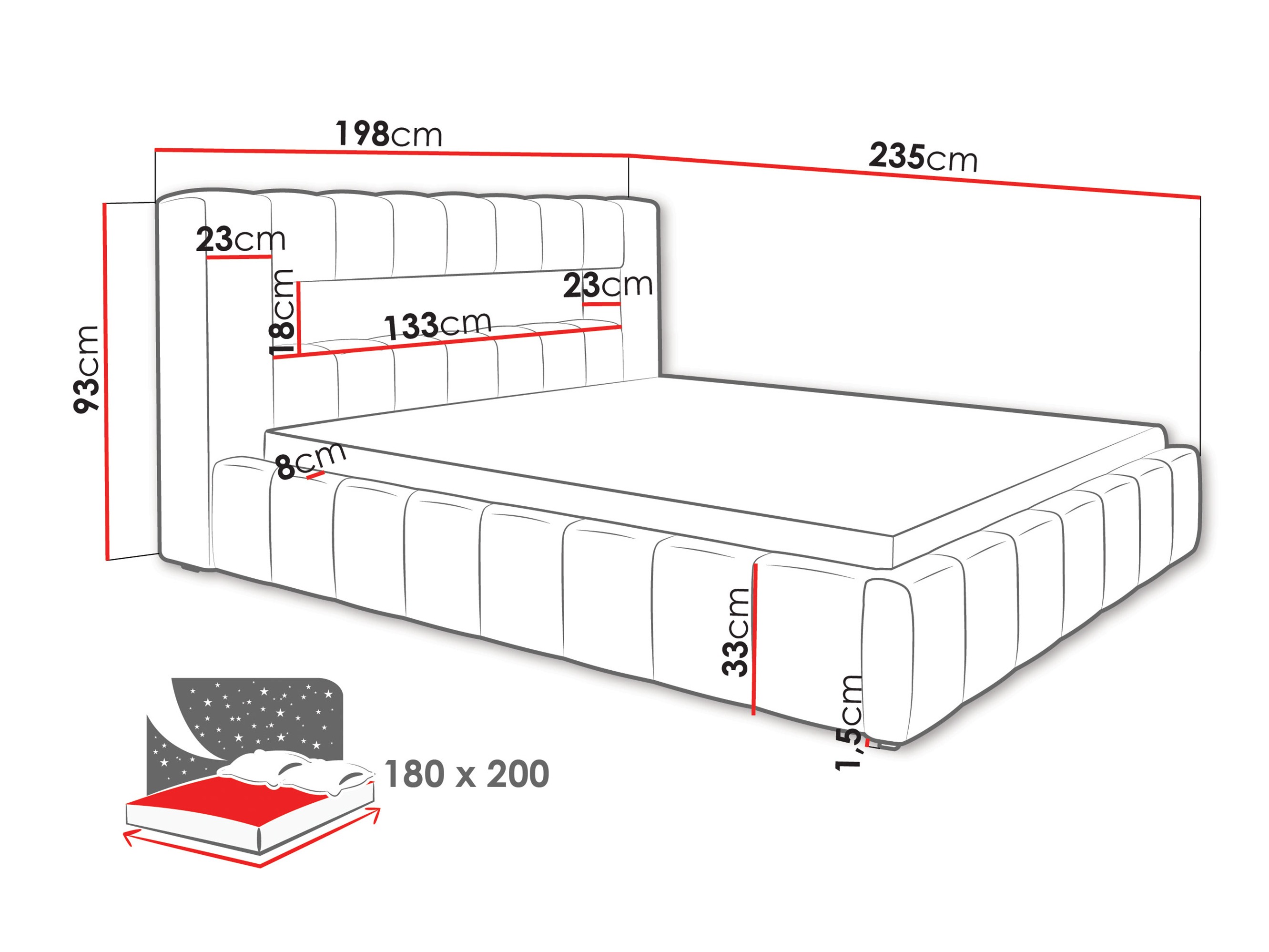 Bed Skokie 100 (Velluto 02)
